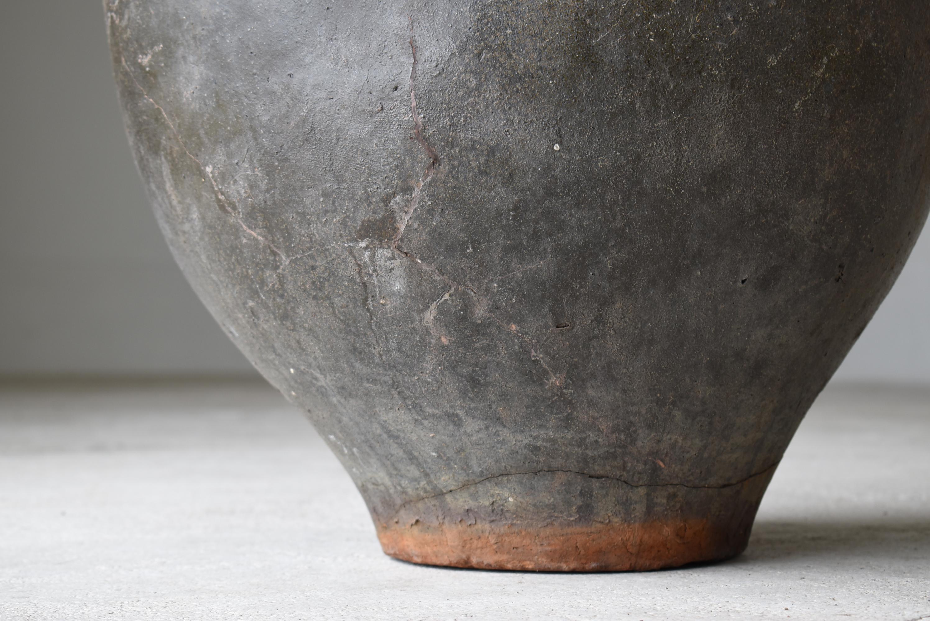 Extremely Rare Japanese Antique Pottery 1600s-1700s/Tsubo Flower Vase Wabisabi 5