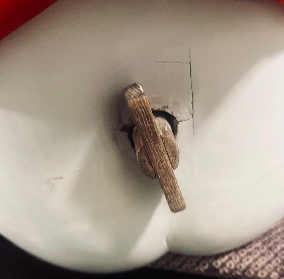 Extrêmement rare Ningyo japonais Karakuri tenant un masque de renard, Période Edo, Ca. 1840 Bon état - En vente à New York, NY