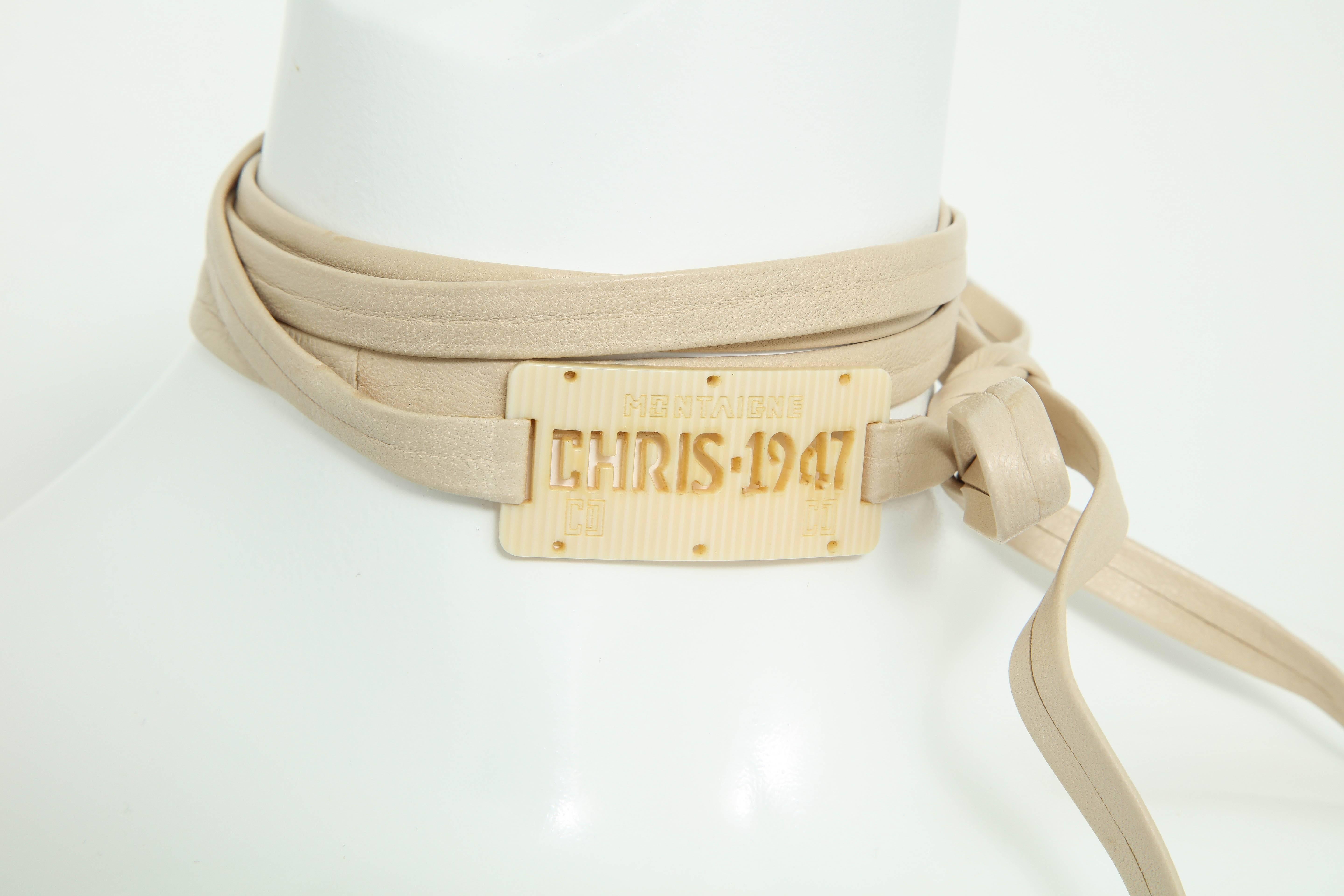 John Galliano for Christian Dior leather choker with 