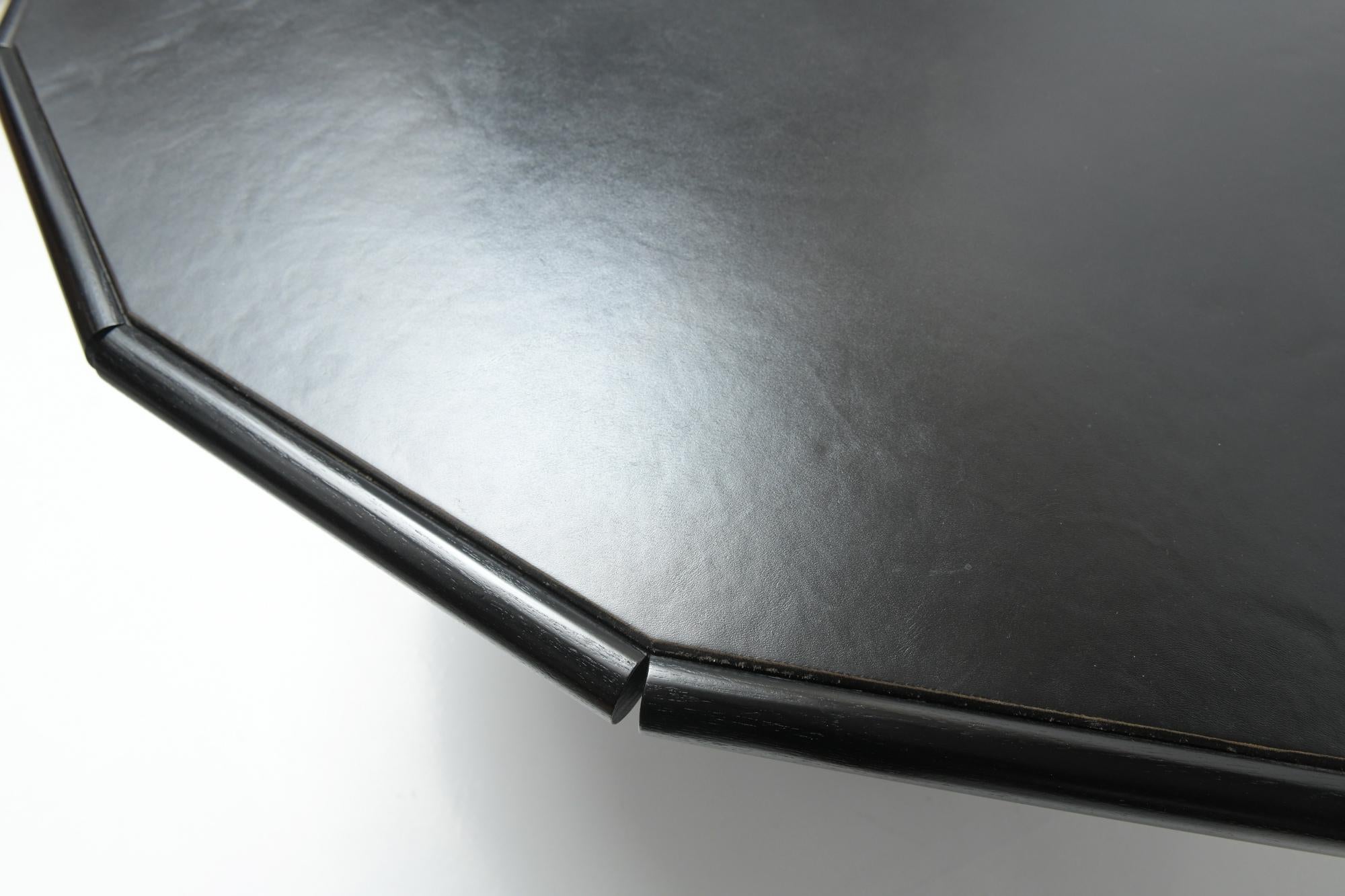 20th Century Extremely Rare La Loggia Table Black Wood/Leather by Mario Bellini for Cassina