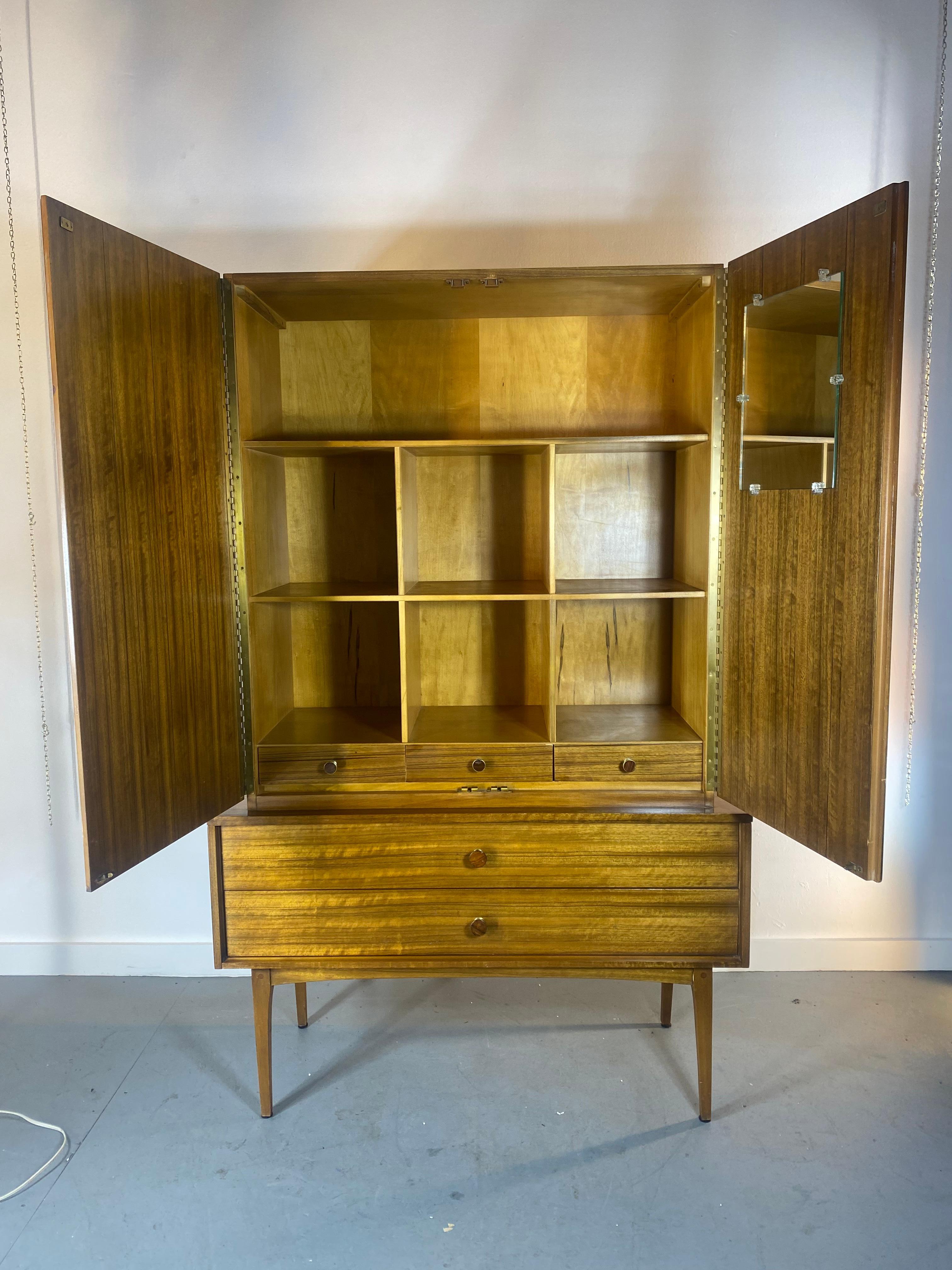 Mid-Century Modern Extremely Rare Lane Altavista Gentleman's Chest / Armoire, Mahogany & Rosewood For Sale