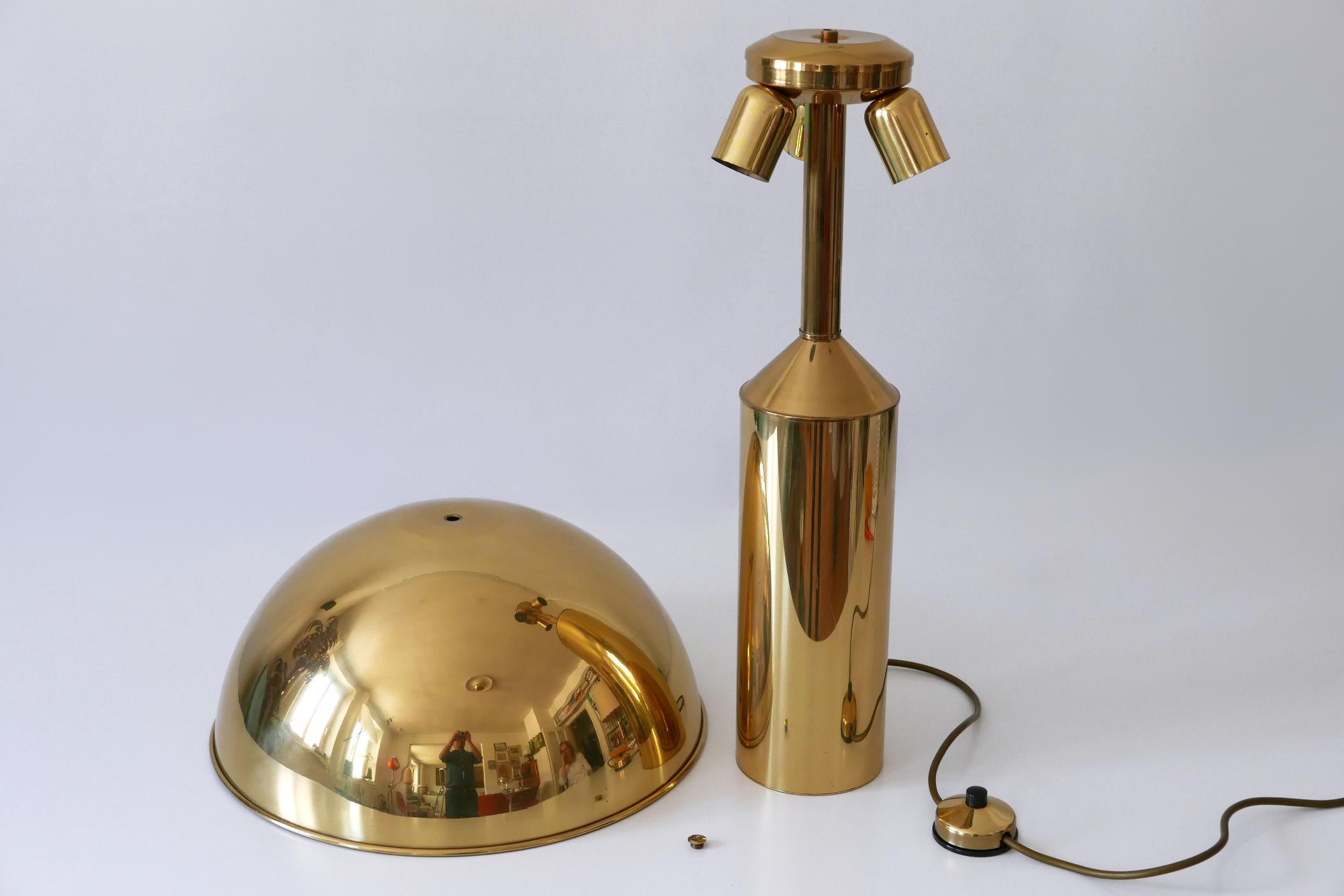 Extrem seltene & große Mid-Century Modern Tischlampe aus Messing von WKR Deutschland 1960s im Angebot 10