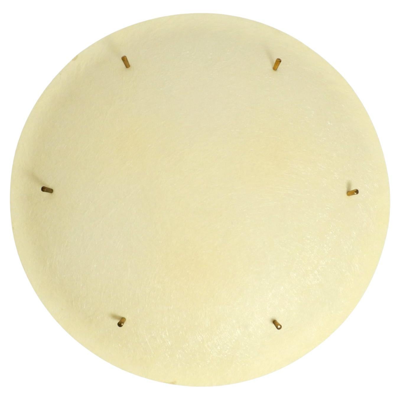 Extremely rare large round Mid Century Modern fiberglass ceiling lamp
