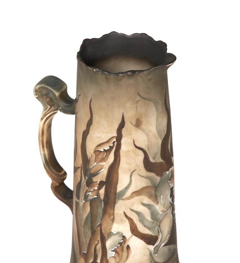 Extremely Rare Large Royal Kinran Nippon Pitcher Iris Motif at 1stDibs