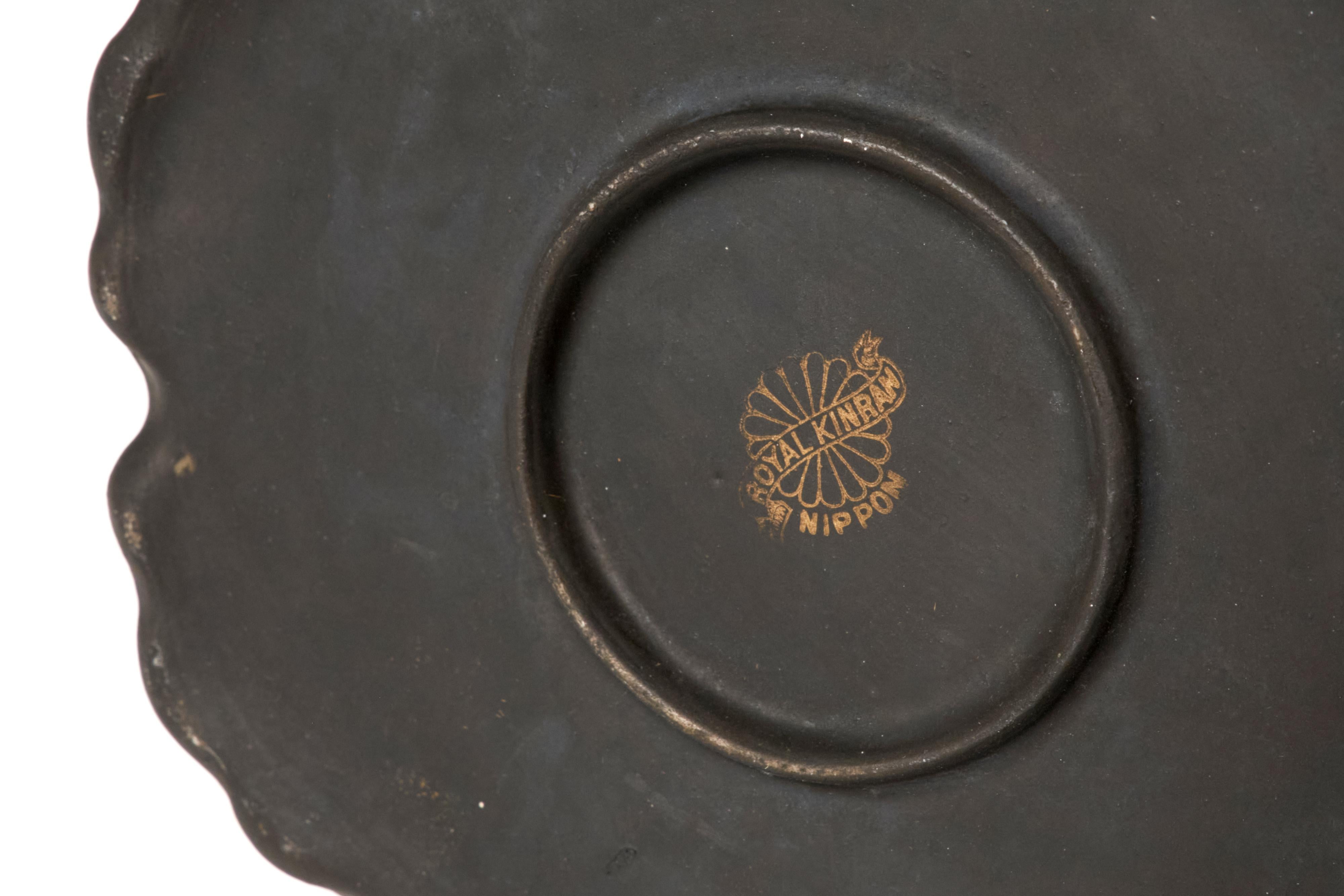 Extremely Rare Large Royal Kinran Nippon Pitcher Iris Motif In Good Condition In Plymouth, MA