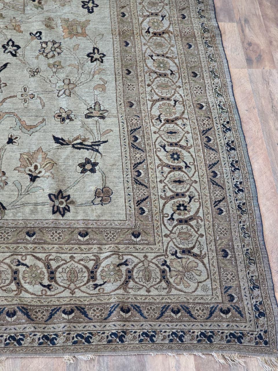 Extrem seltener antiker Tabriz Haji Jalili Teppich aus dem späten 19. Jahrhundert - 95