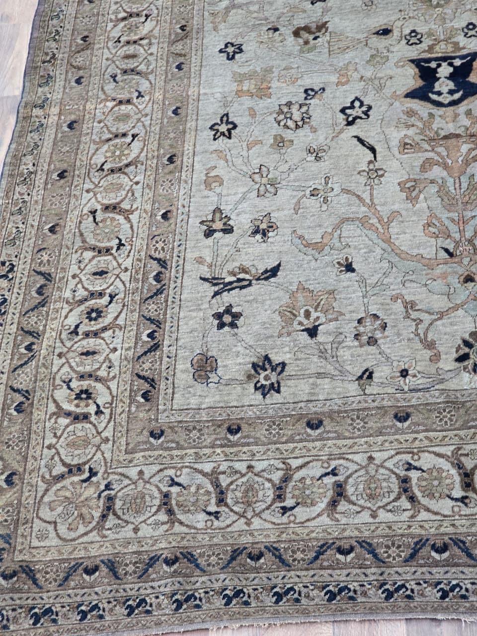 Extrem seltener antiker Tabriz Haji Jalili Teppich aus dem späten 19. Jahrhundert - 95