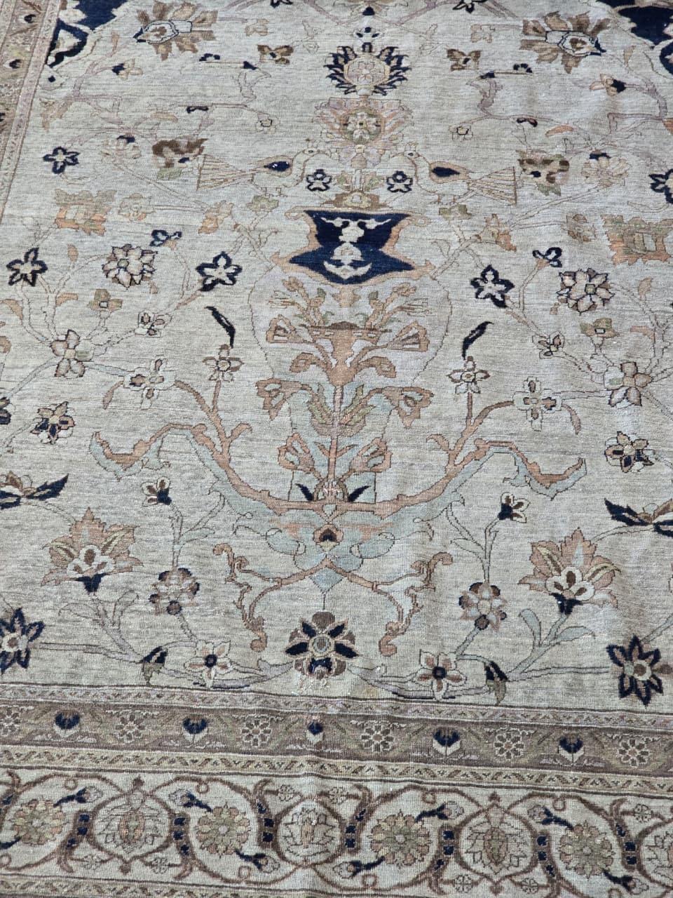 Extrem seltener antiker Tabriz Haji Jalili Teppich aus dem späten 19. Jahrhundert - 95