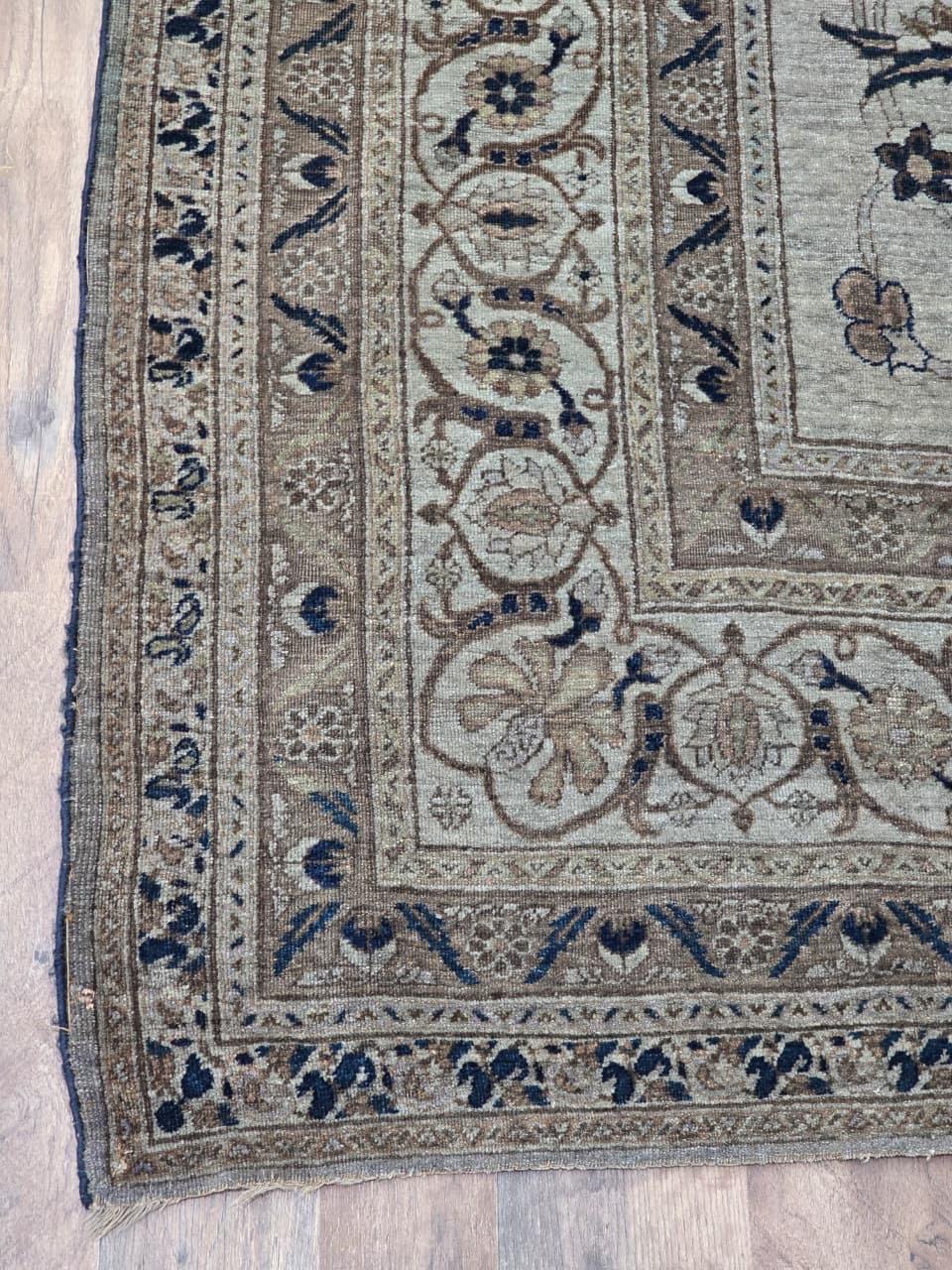 Extrem seltener antiker Tabriz Haji Jalili Teppich aus dem späten 19. Jahrhundert - 95