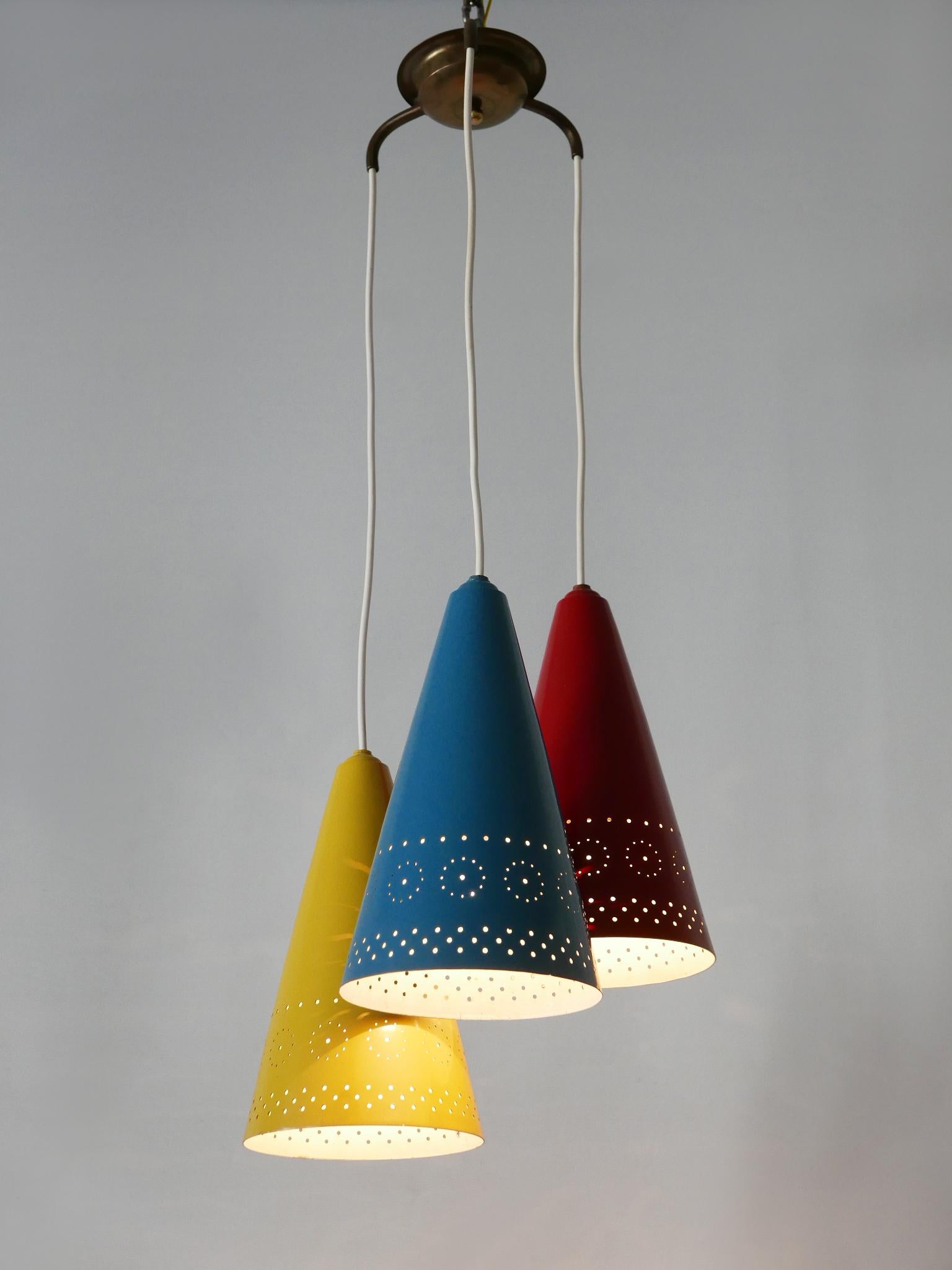Extremely Rare & Lovely Mid Century Modern Cascading Pendant Lamp Germany 1960s For Sale 4