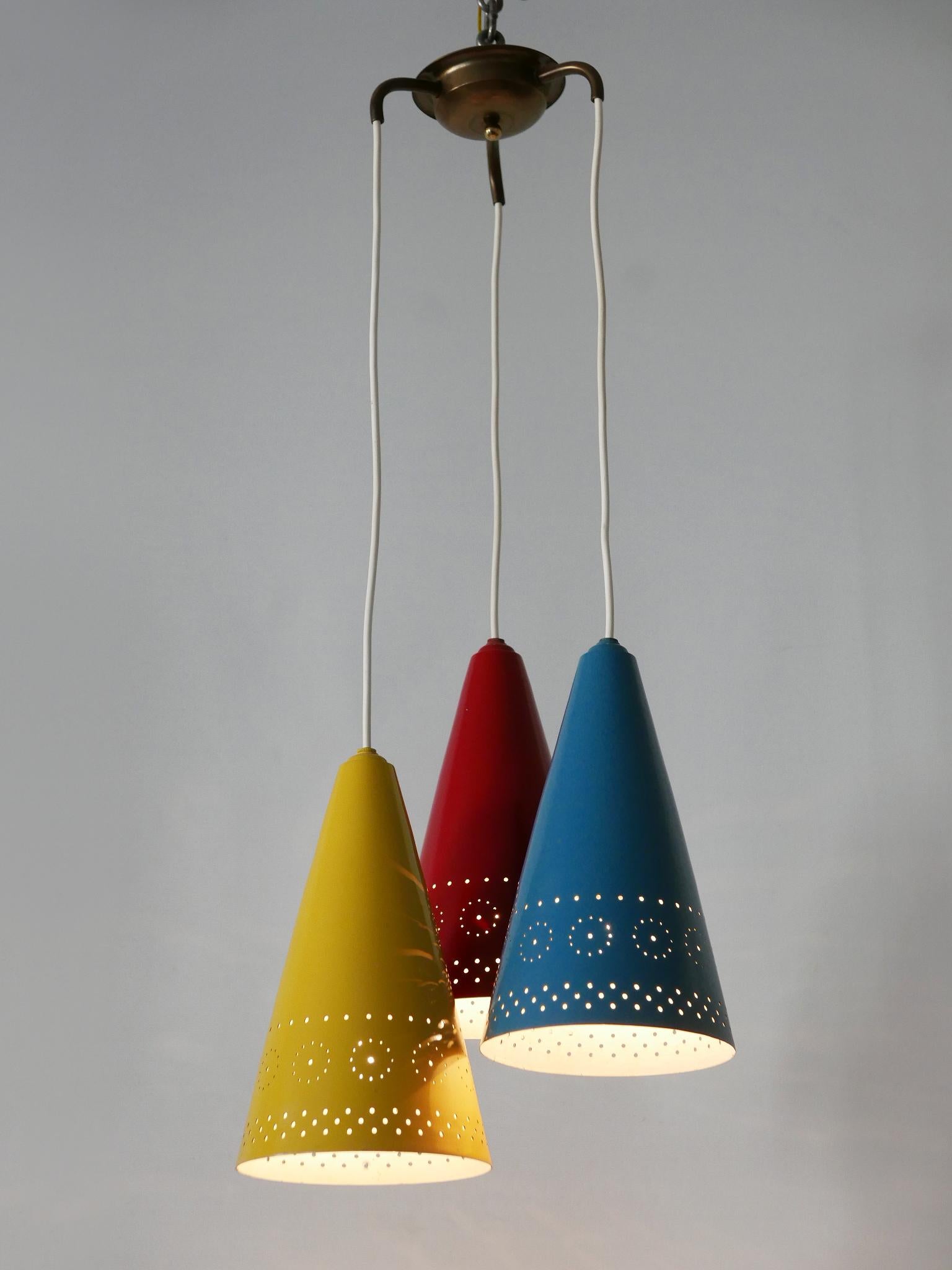 Extremely Rare & Lovely Mid Century Modern Cascading Pendant Lamp Germany 1960s For Sale 2