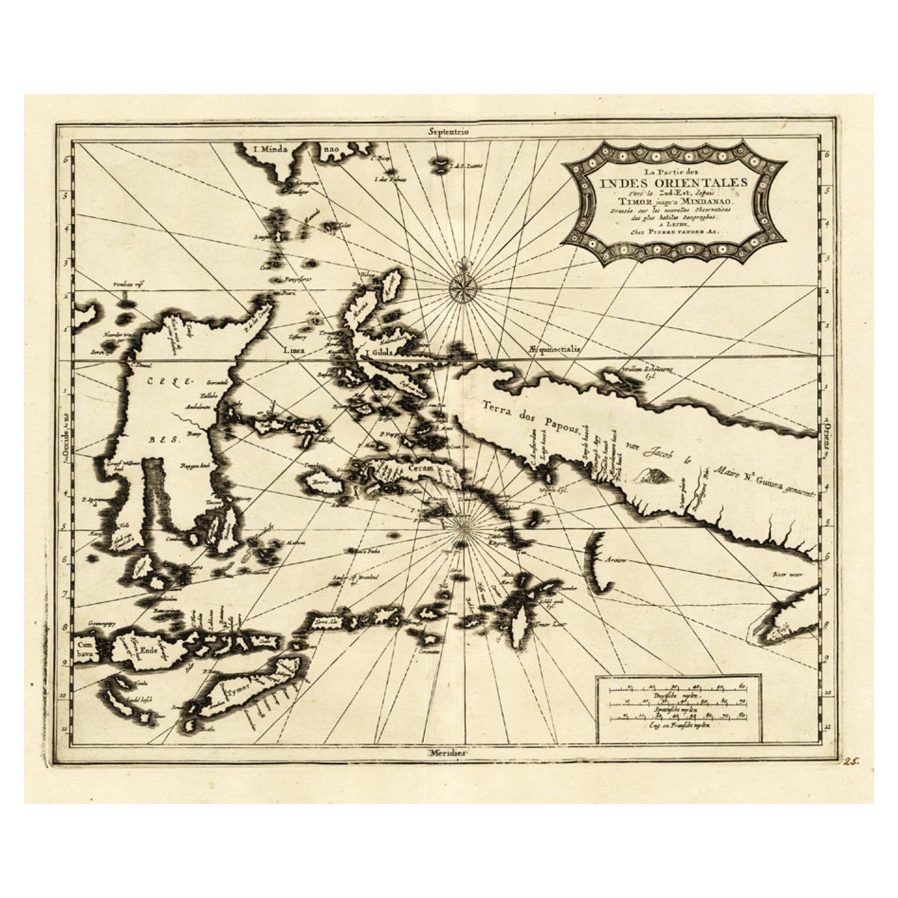 Rarissima carta delle Indie Orientali verso il sud-est "Indonesia", 1725