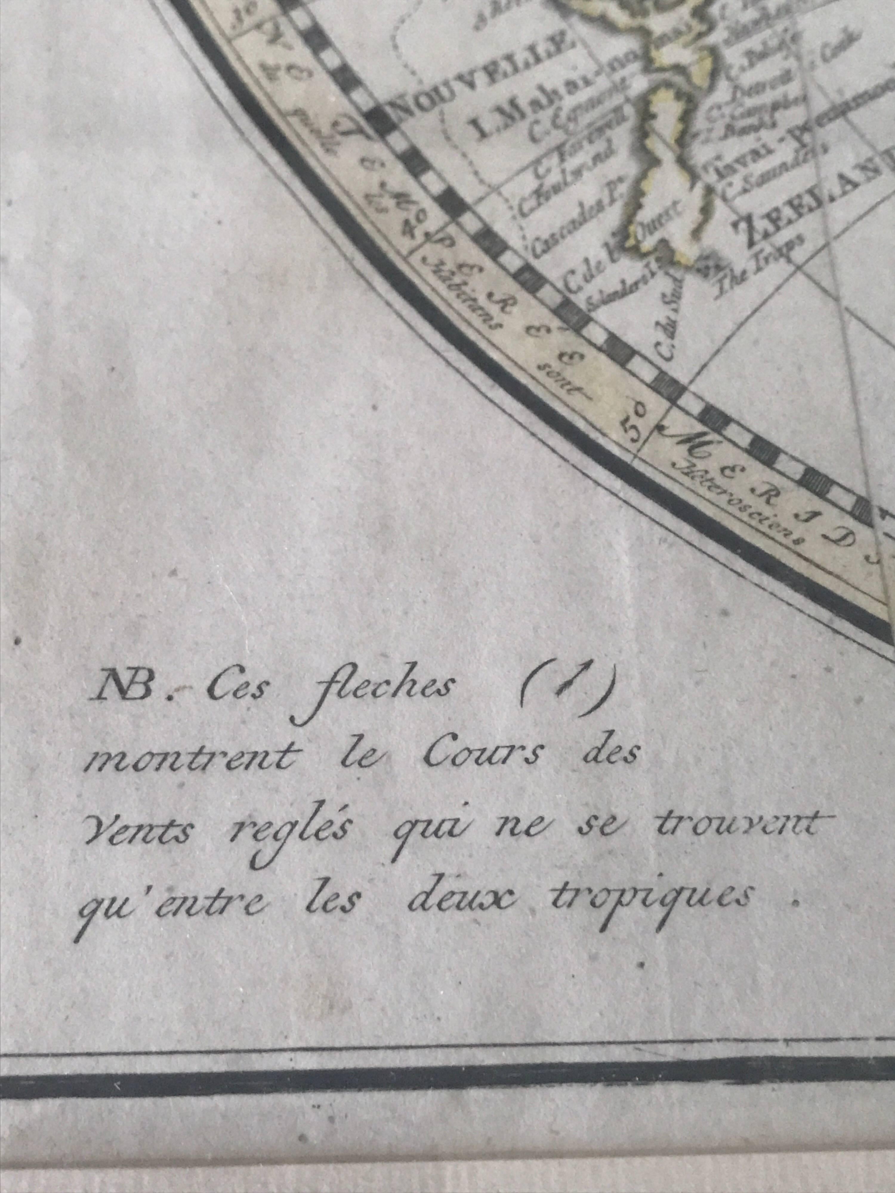 Dutch Extremely Rare Mappemonde a l'usage World Map Delisle, Guillaume Buache, 1730 For Sale