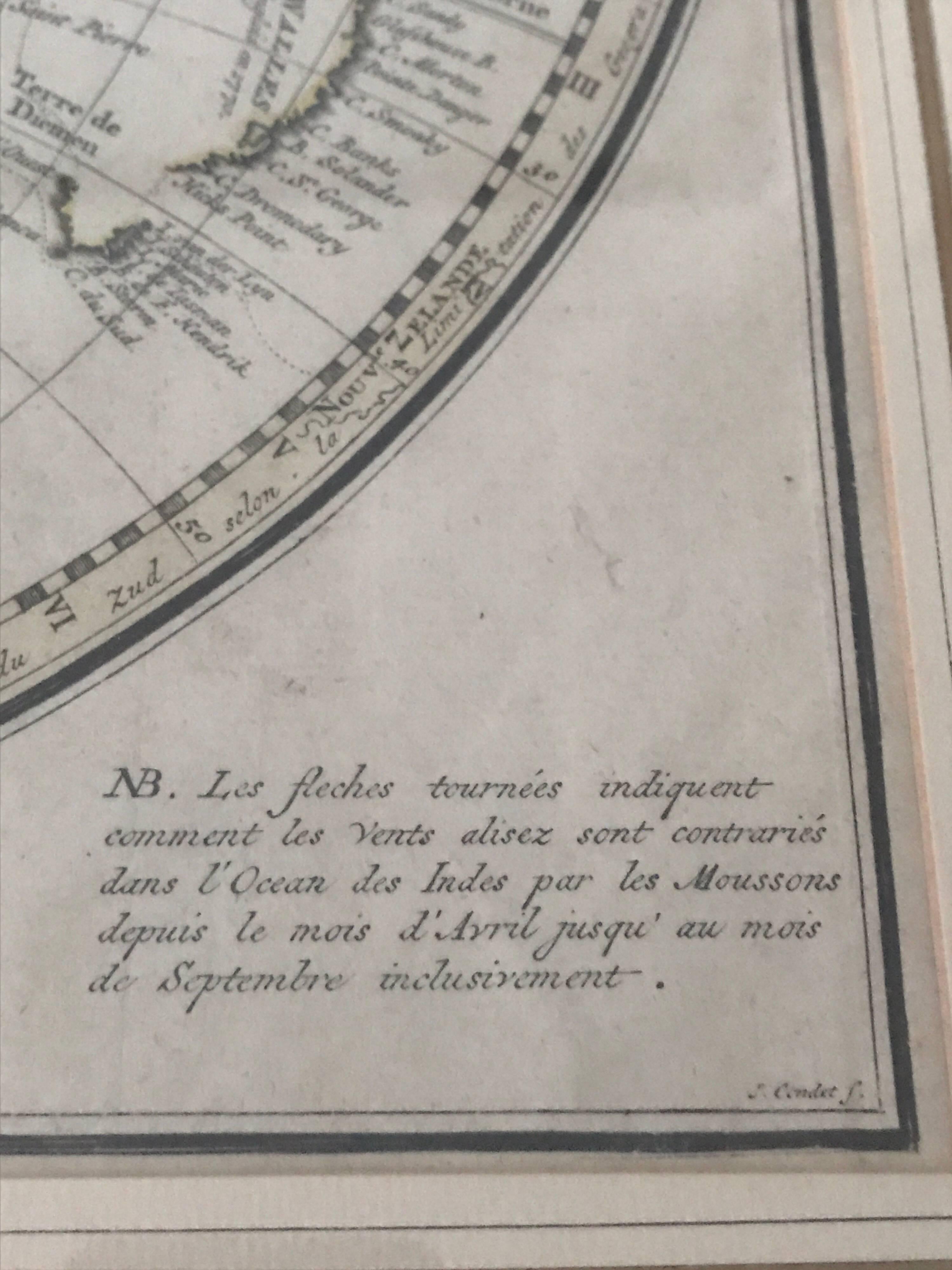 Extremely Rare Mappemonde a l'usage World Map Delisle, Guillaume Buache, 1730 For Sale 1