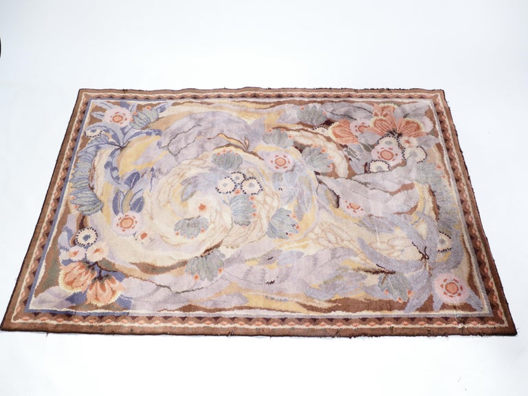 Extremely Rare Maurice Dufrene for La Maitrise Art Deco Rug, 1922 For Sale 1
