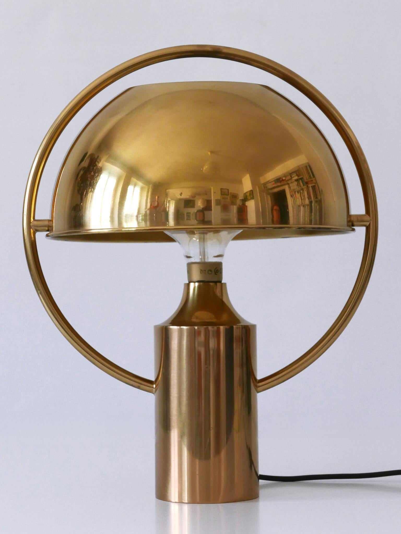 Polished Extremely Rare Mid-Century Modern Table Lamp by Florian Schulz Germany 1970s For Sale