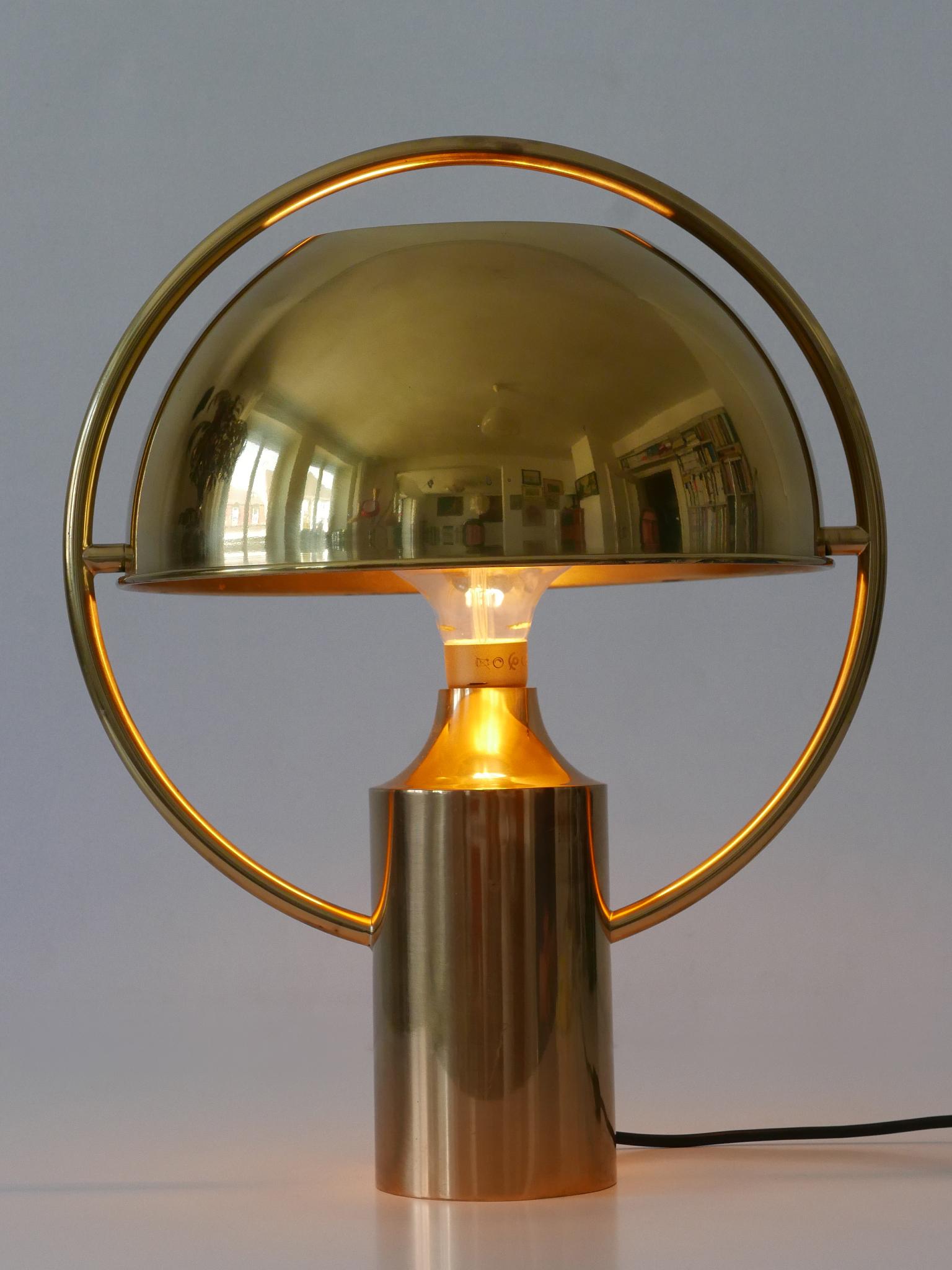 Äußerst seltene Mid-Century-Modern-Tischlampe von Florian Schulz Deutschland 1970er Jahre (Poliert) im Angebot