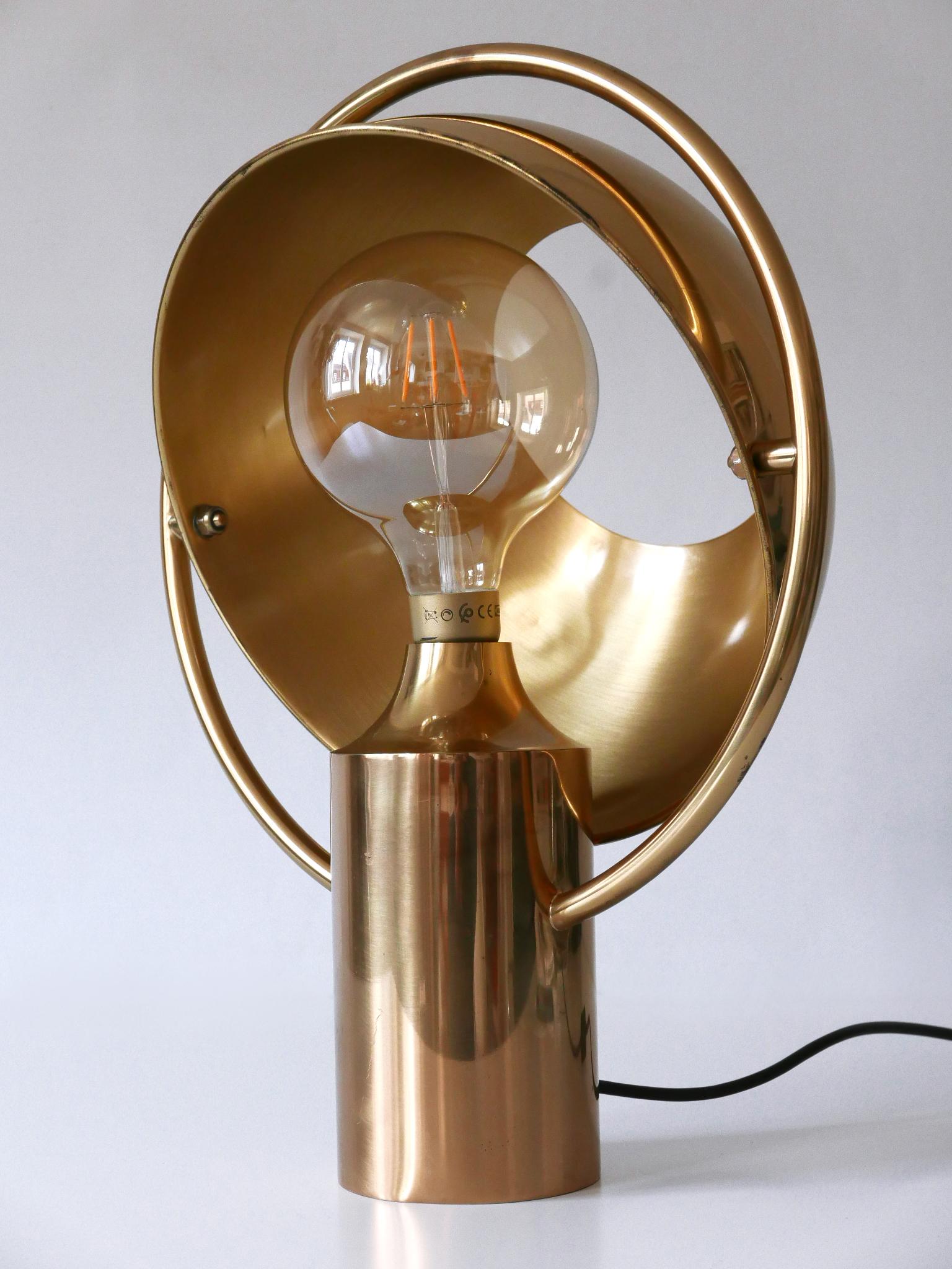 Brass Extremely Rare Mid-Century Modern Table Lamp by Florian Schulz Germany 1970s For Sale