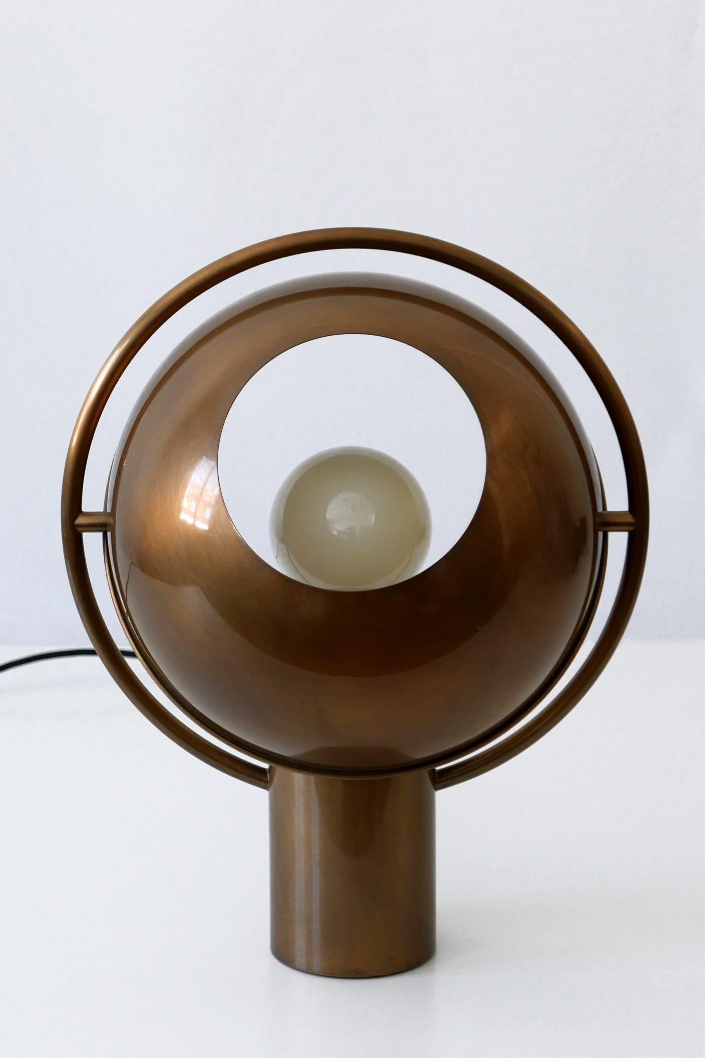 Brass Extremely Rare Mid-Century Modern Table Lamp by Florian Schulz Germany 1970s For Sale