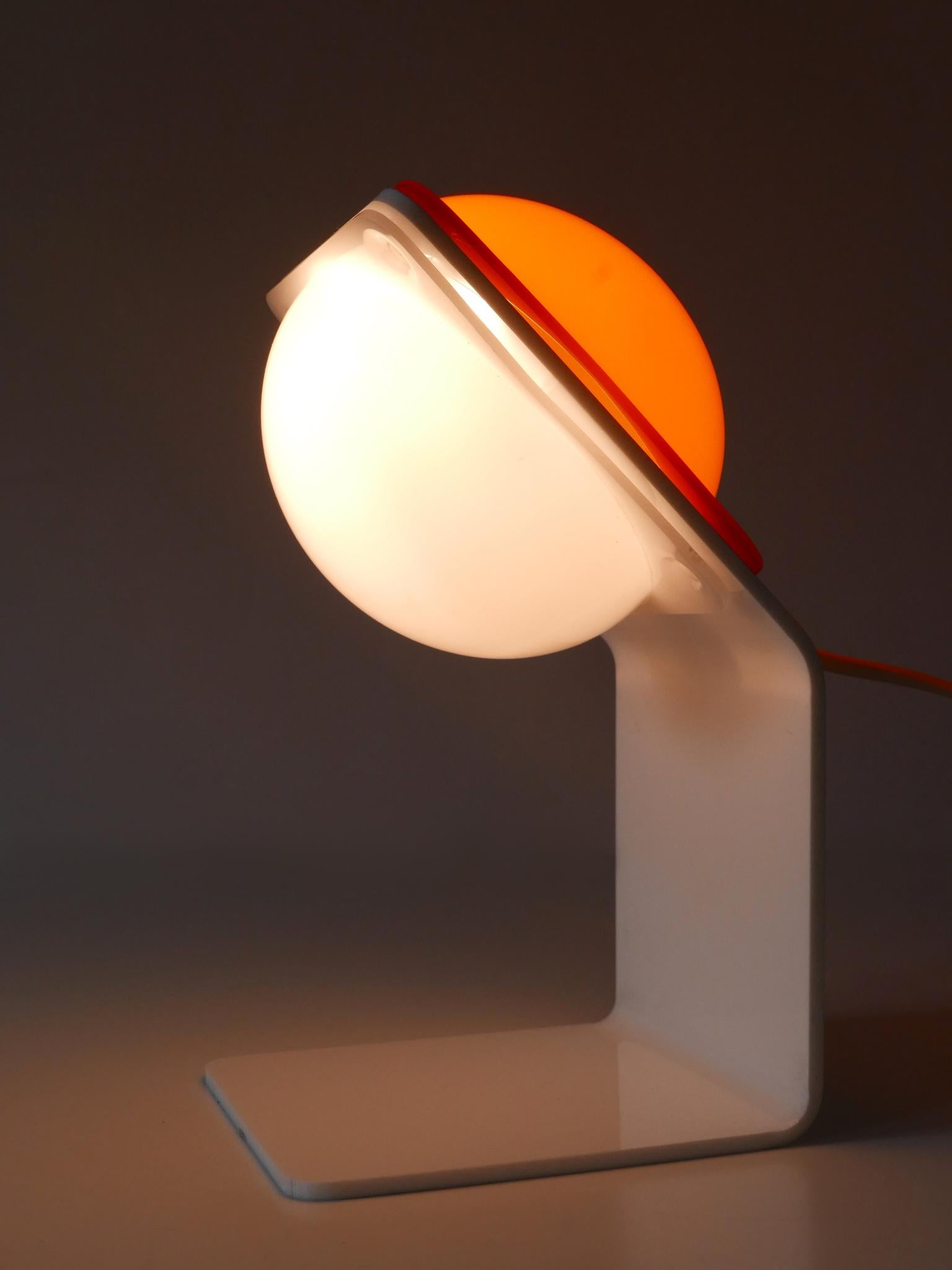 Extremely Rare Mid-Century Modern Table Lamp by Harvey Guzzini Italy 1970s For Sale 11