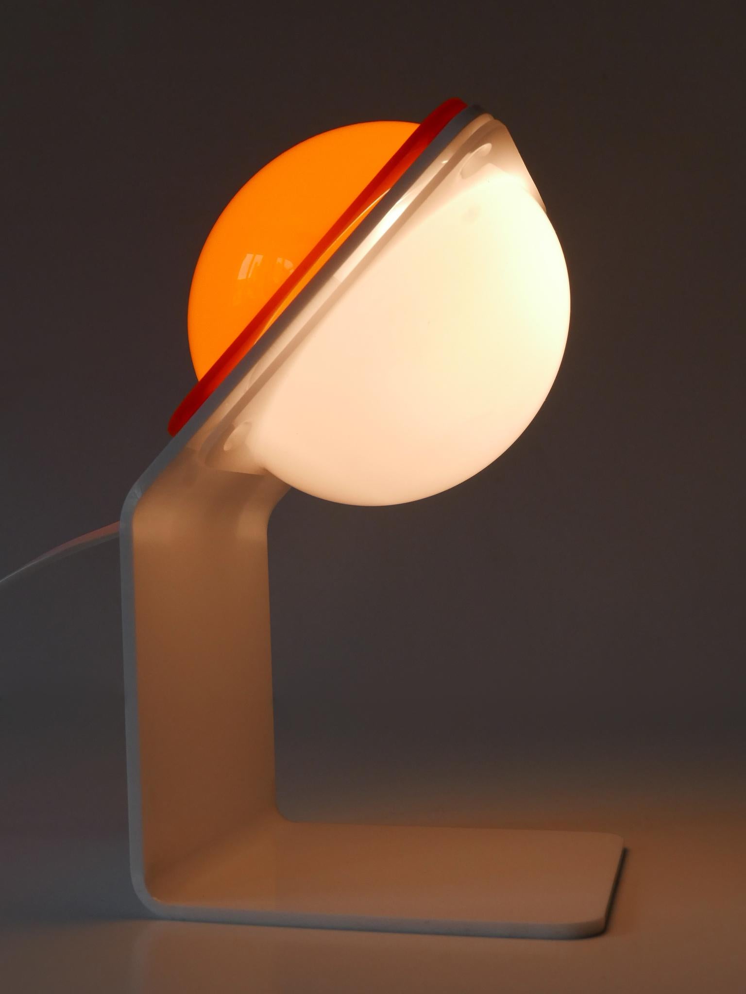 Extremely Rare Mid-Century Modern Table Lamp by Harvey Guzzini Italy 1970s For Sale 2