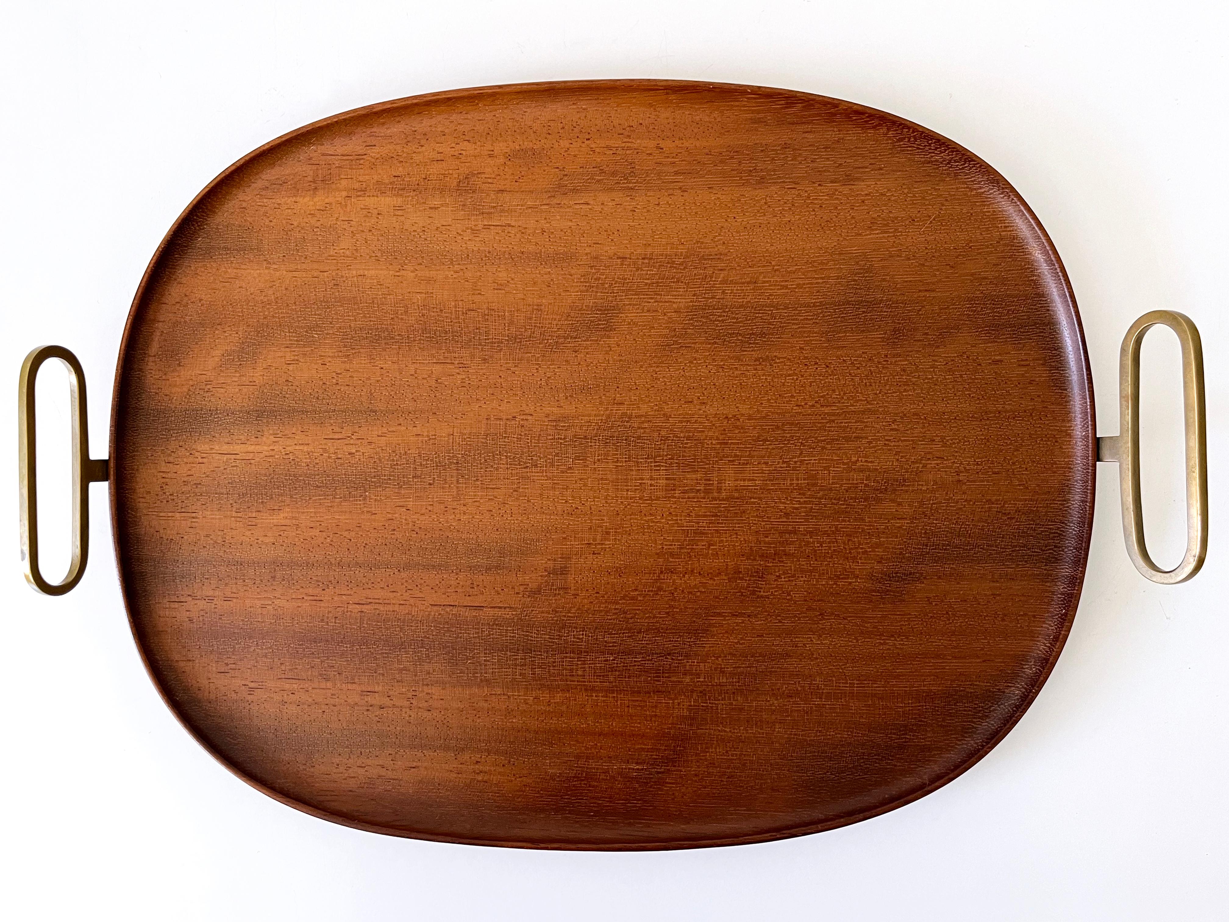 Mid-20th Century Extremely Rare Mid-Century Modern Teak Serving Tray by Carl Auböck Austria 1950s For Sale