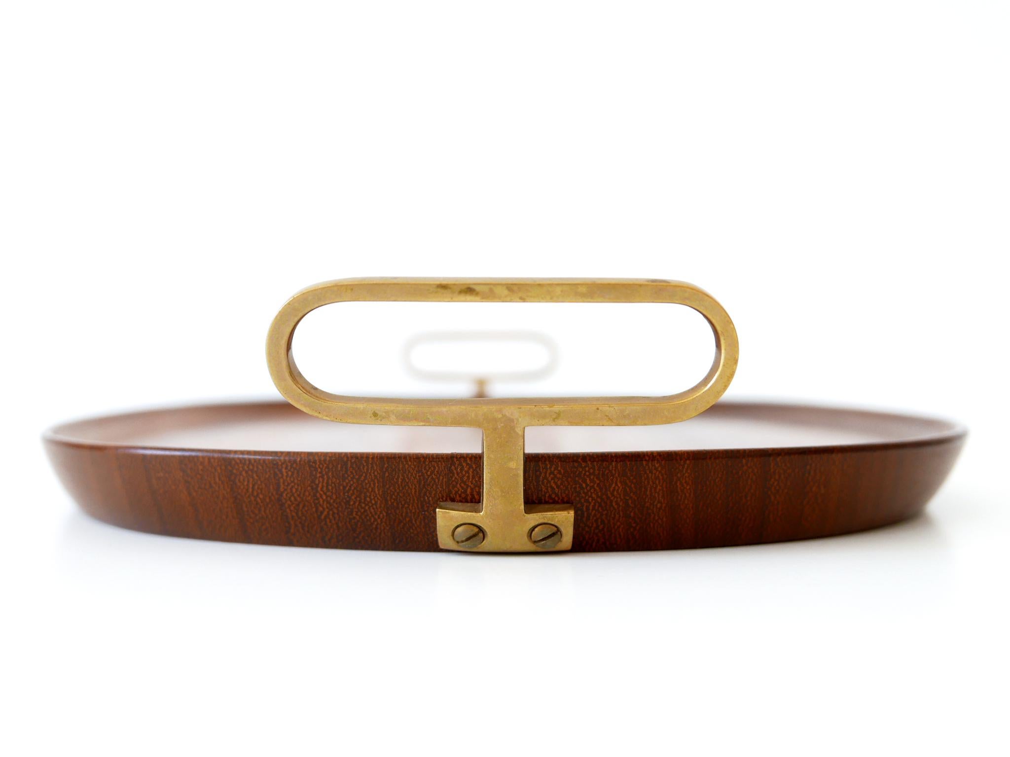 Extremely Rare Mid-Century Modern Teak Serving Tray by Carl Auböck Austria 1950s For Sale 5