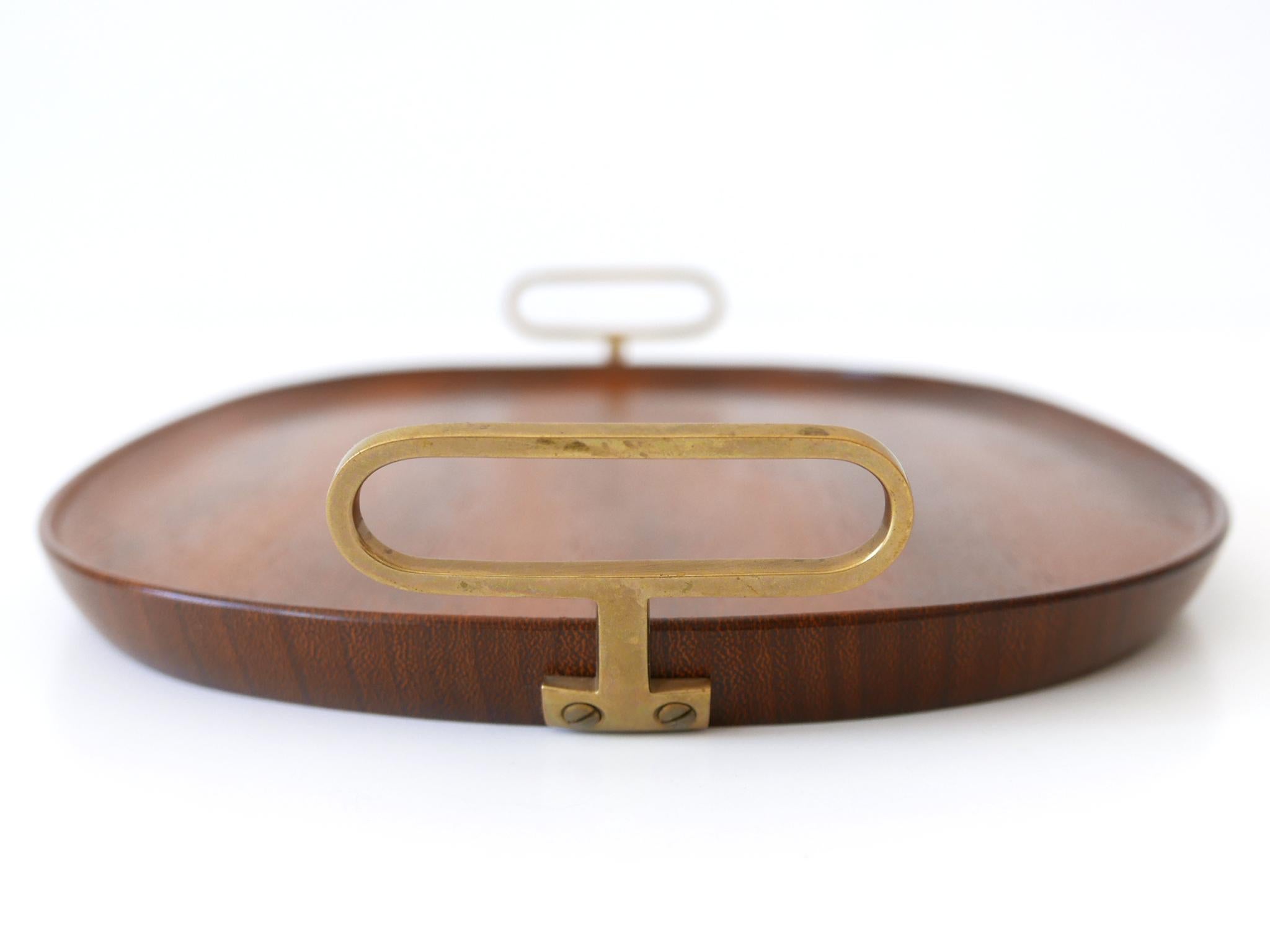 Extremely Rare Mid-Century Modern Teak Serving Tray by Carl Auböck Austria 1950s For Sale 6