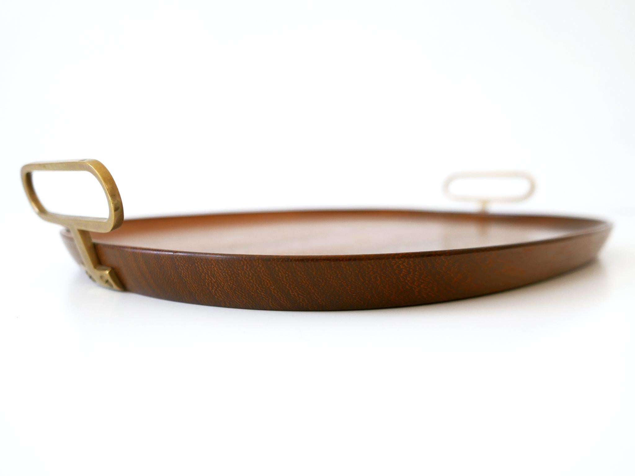 Extremely Rare Mid-Century Modern Teak Serving Tray by Carl Auböck Austria 1950s For Sale 4