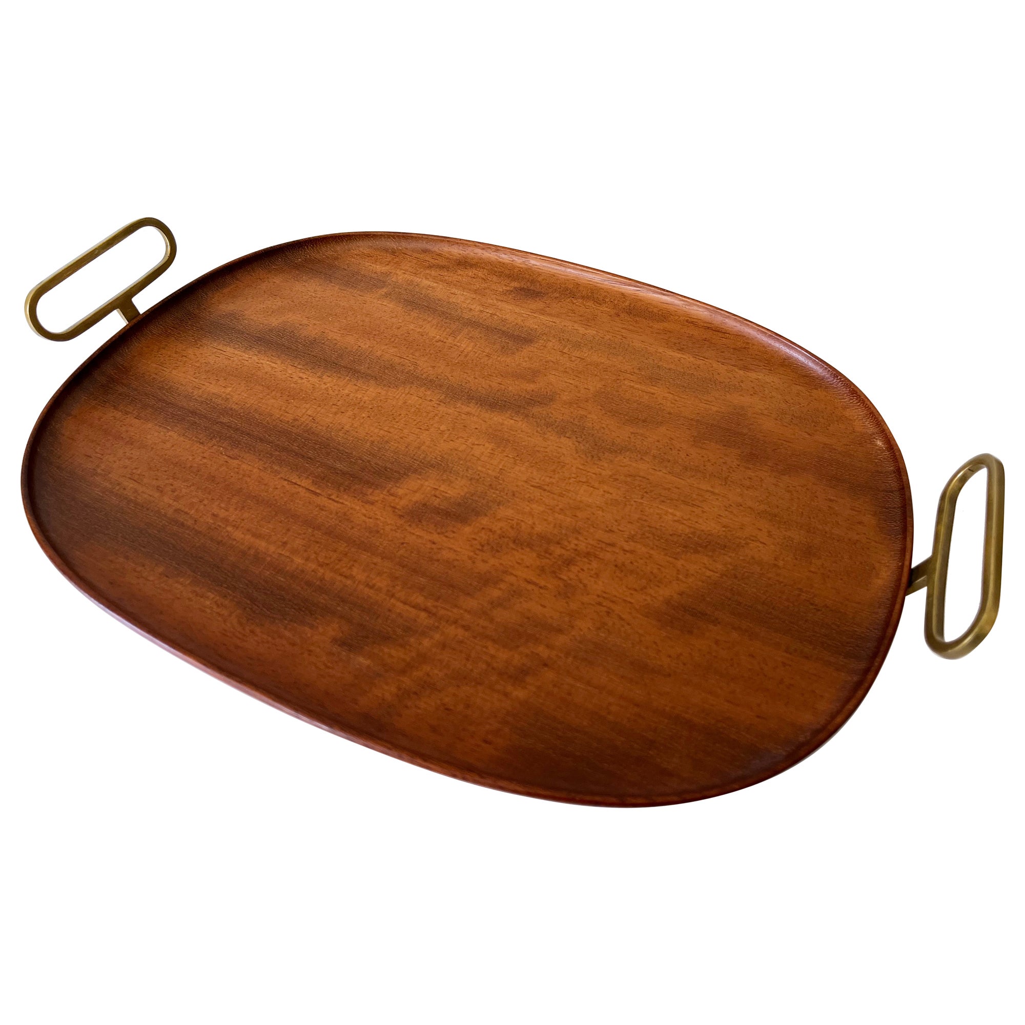 Extremely Rare Mid-Century Modern Teak Serving Tray by Carl Auböck Austria 1950s