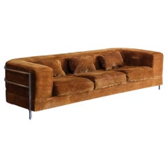 Äußerst seltenes Sofa aus der Mitte des Jahrhunderts von Jacques Charpentier, Frankreich, Wildledertextil