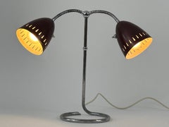 Extremely Rare Mid Century Two Armed Table Lamp or Desk Light Germany 1950s