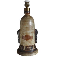 Extremely Rare & Mint Condition Ceramic / Earthenware Martini Bottle Table Lamp