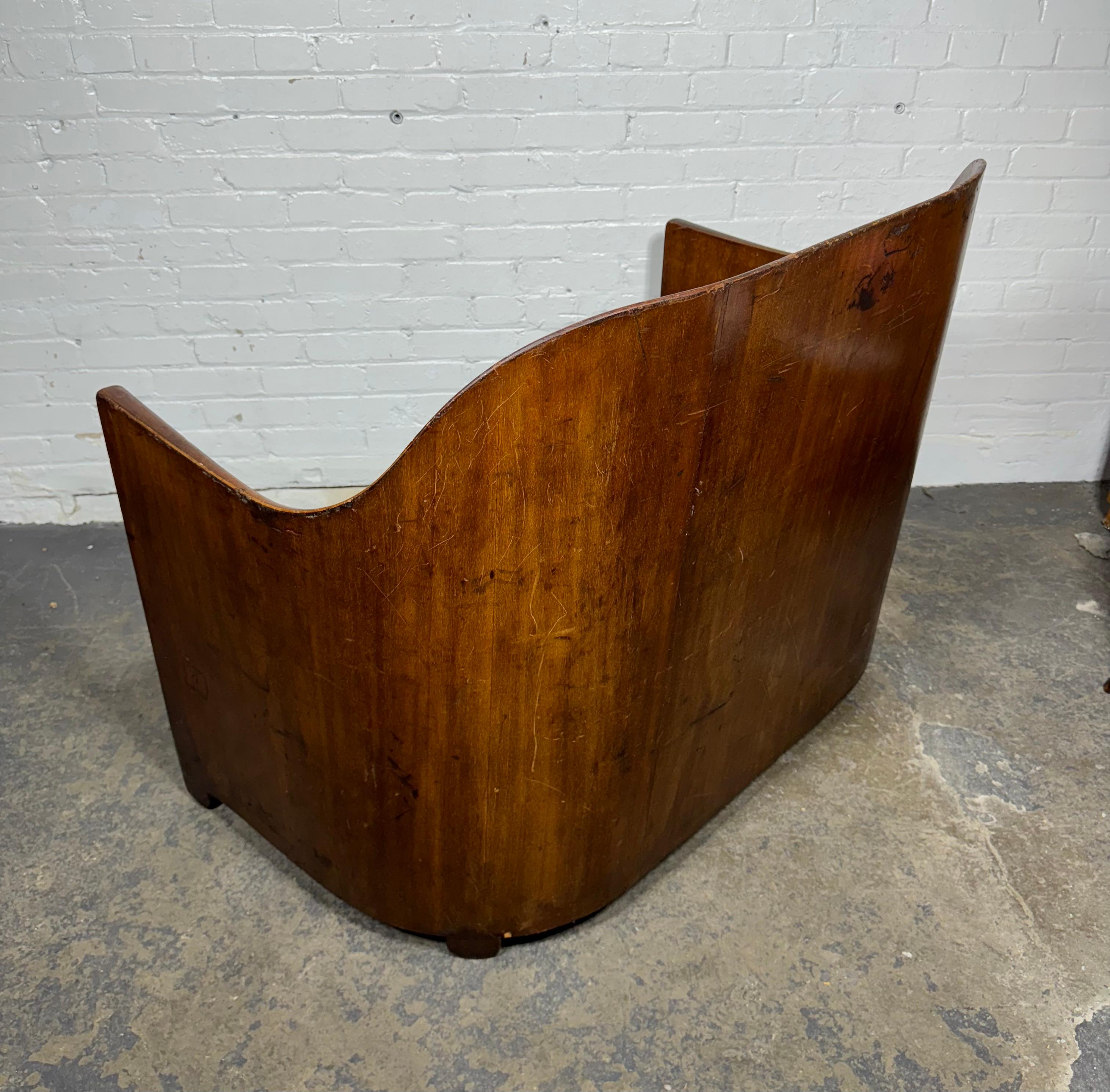 Molded Extremely Rare Modernist Art Deco Settee/Bench by Walter von Nessen c.1929 For Sale