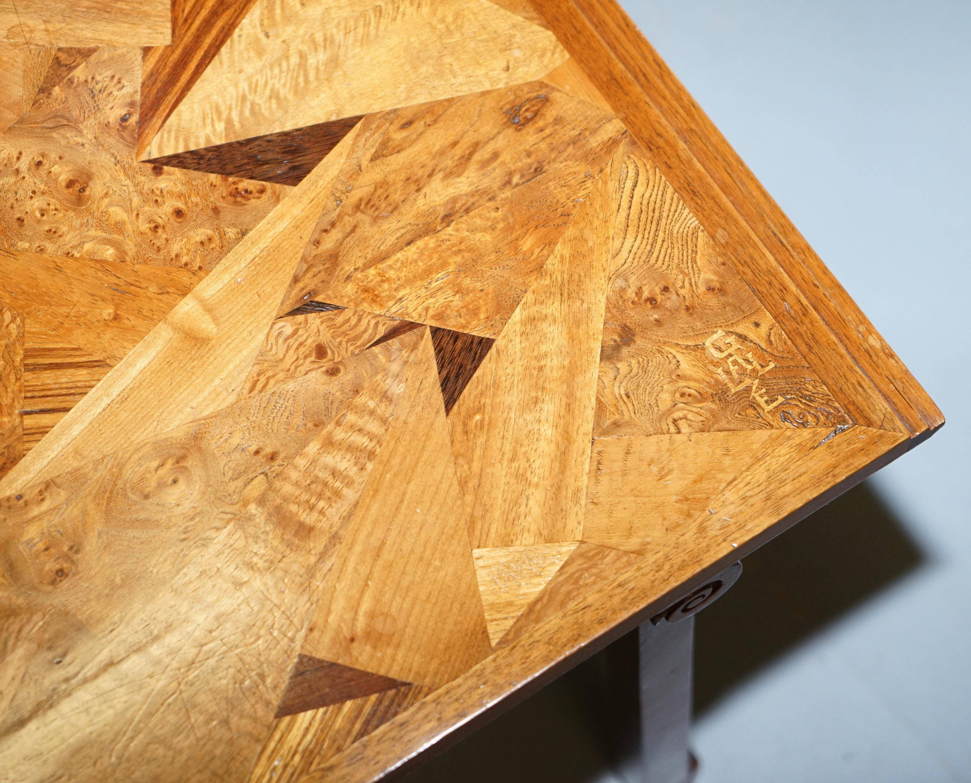 Extremely Rare Nest of Emile Galle circa 1900 Specimen Wood Tables Art Nouveau For Sale 1