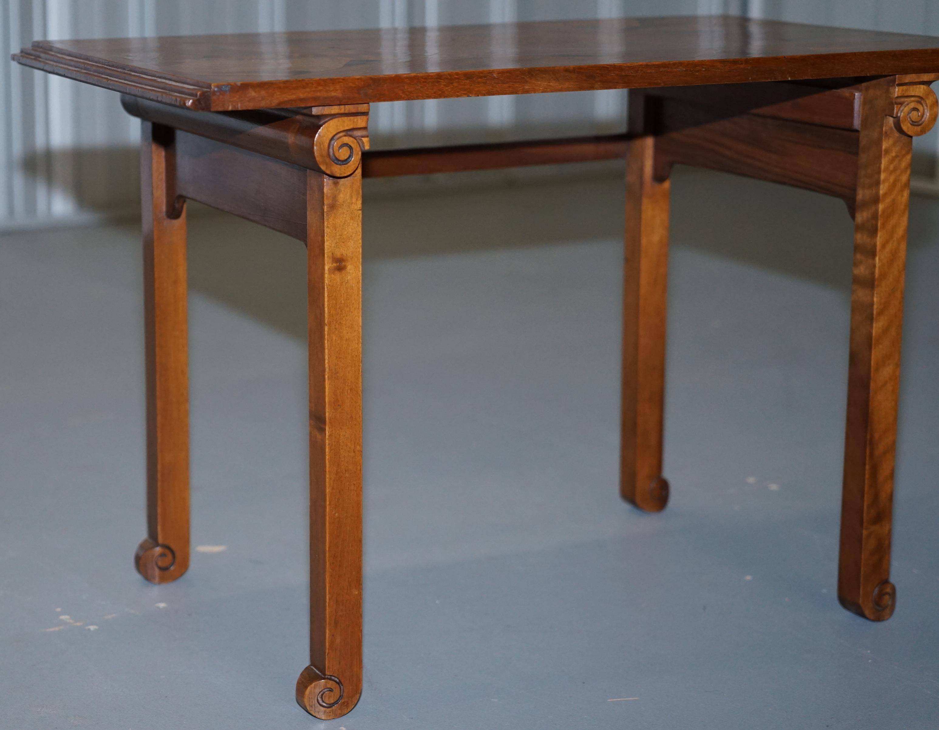 Extremely Rare Nest of Emile Galle circa 1900 Specimen Wood Tables Art Nouveau For Sale 3