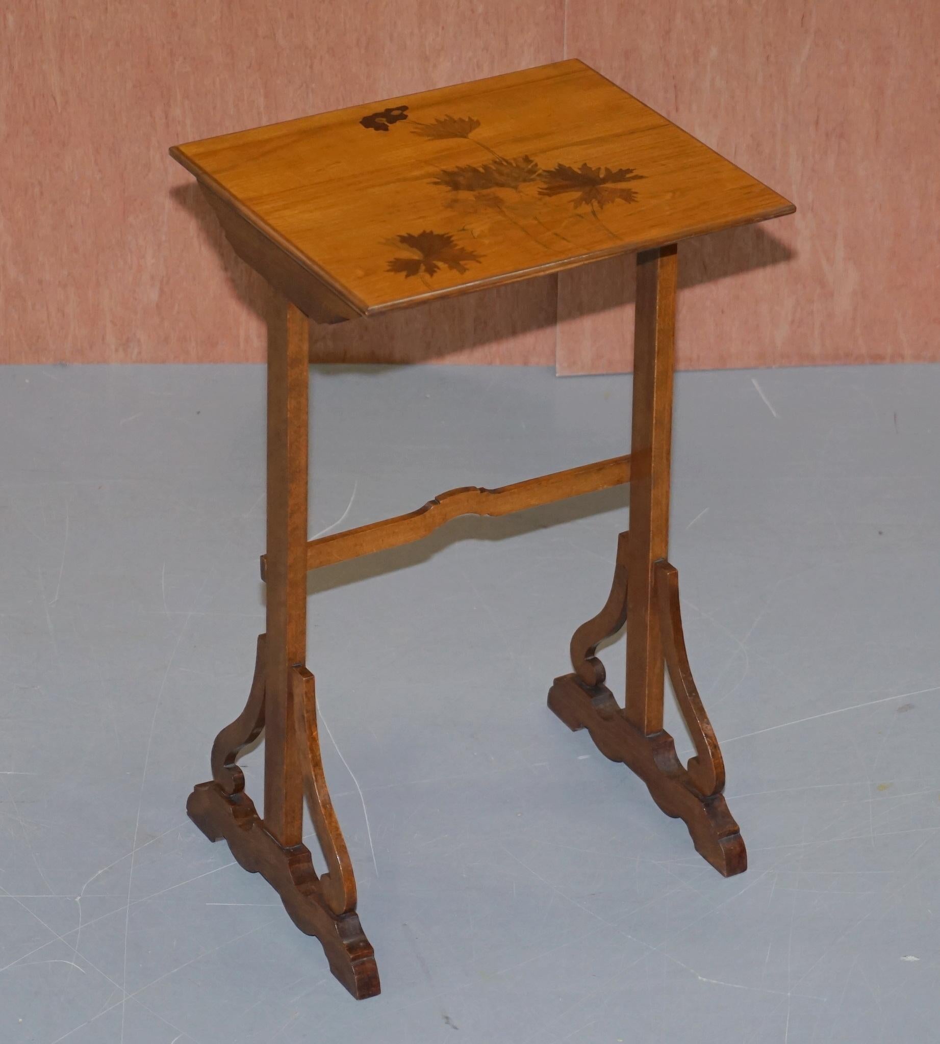 Extremely Rare Nest of Four Emile Galle Specimen Wood Tables Art Nouveau 4 For Sale 8