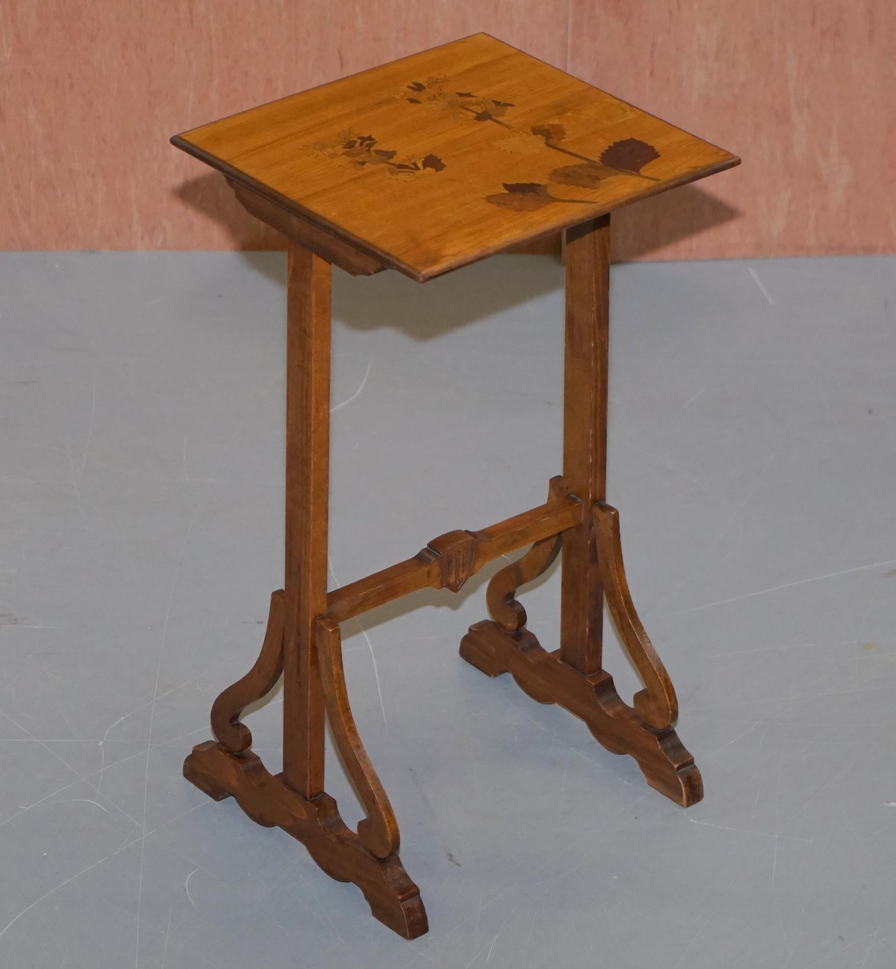 Extremely Rare Nest of Four Emile Galle Specimen Wood Tables Art Nouveau 4 For Sale 10