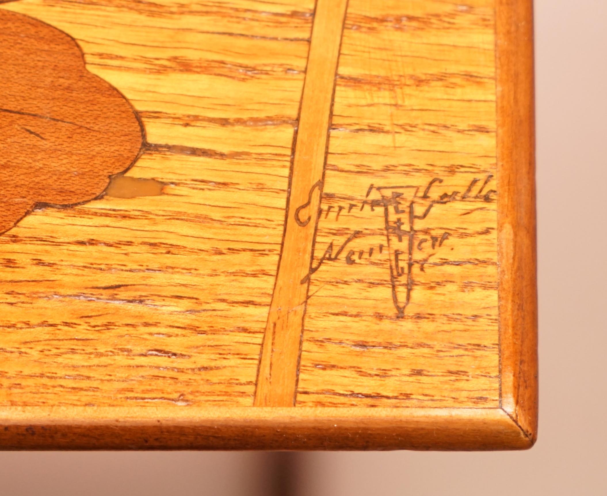 Extremely Rare Nest of Four Emile Galle Specimen Wood Tables Art Nouveau 4 For Sale 2