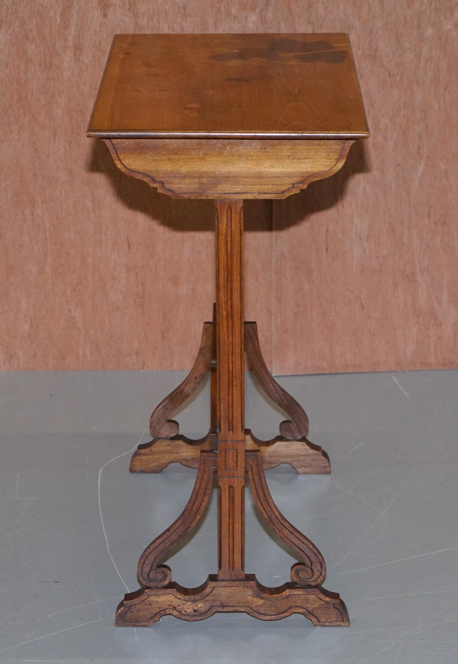 Extremely Rare Nest of Four Emile Galle Specimen Wood Tables Art Nouveau 4 For Sale 3