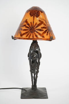 Extremely rare one of a Kind Table Lamp by "Le Verre Francais", France, 1920s