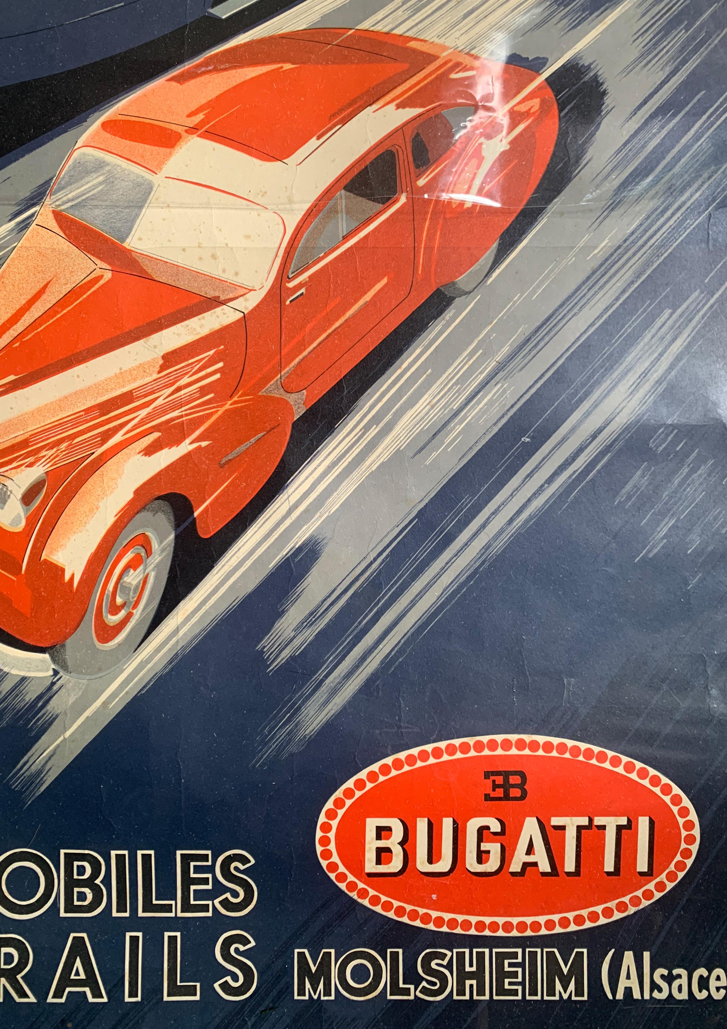 Äußerst seltenes Original Bugatti-Plakat 