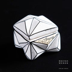 Extremely Rare Original Cubist Ceramic Box "Crystal" By Architect Pavel Janák