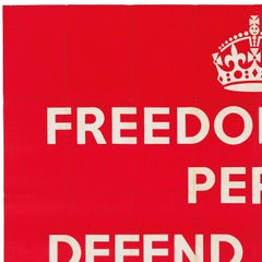 Extremely Rare Original Vintage War Poster Freedom Is In Peril Defend It WWII