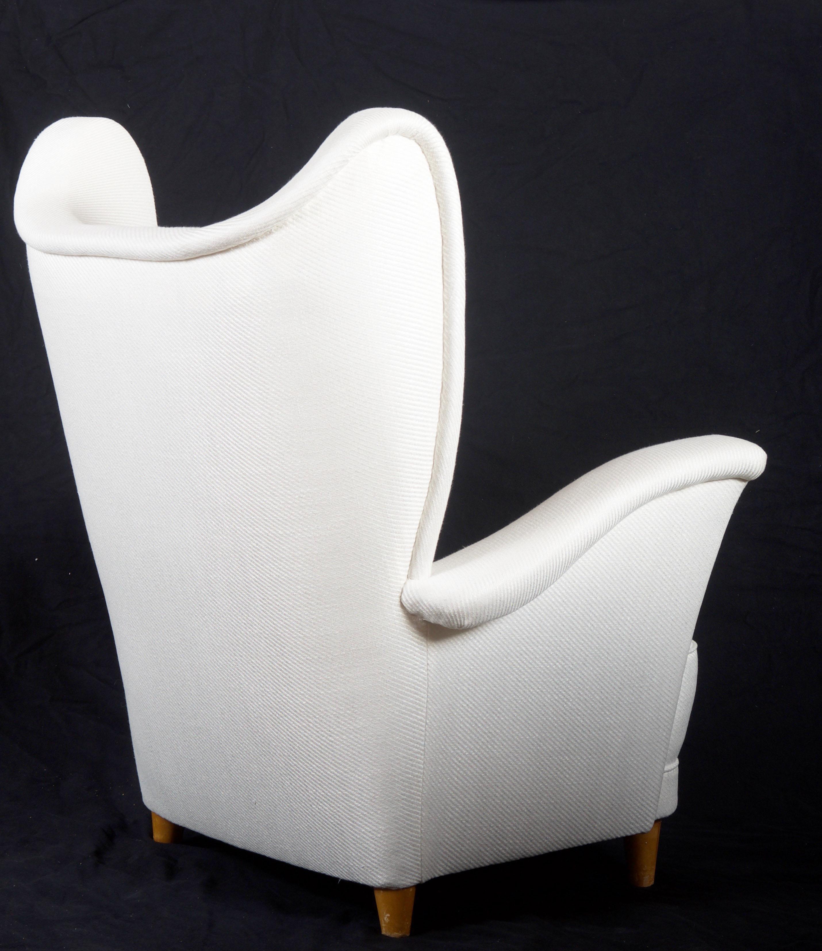 Extremely Rare Otto Schulz Wingback Armchair for Boet, Sweden In Excellent Condition For Sale In Vienna, AT
