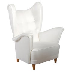 Extremely Rare Otto Schulz Wingback Armchair for Boet, Sweden