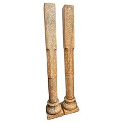 Paire de colonnes architecturales anglo-indiennes extrêmement rares