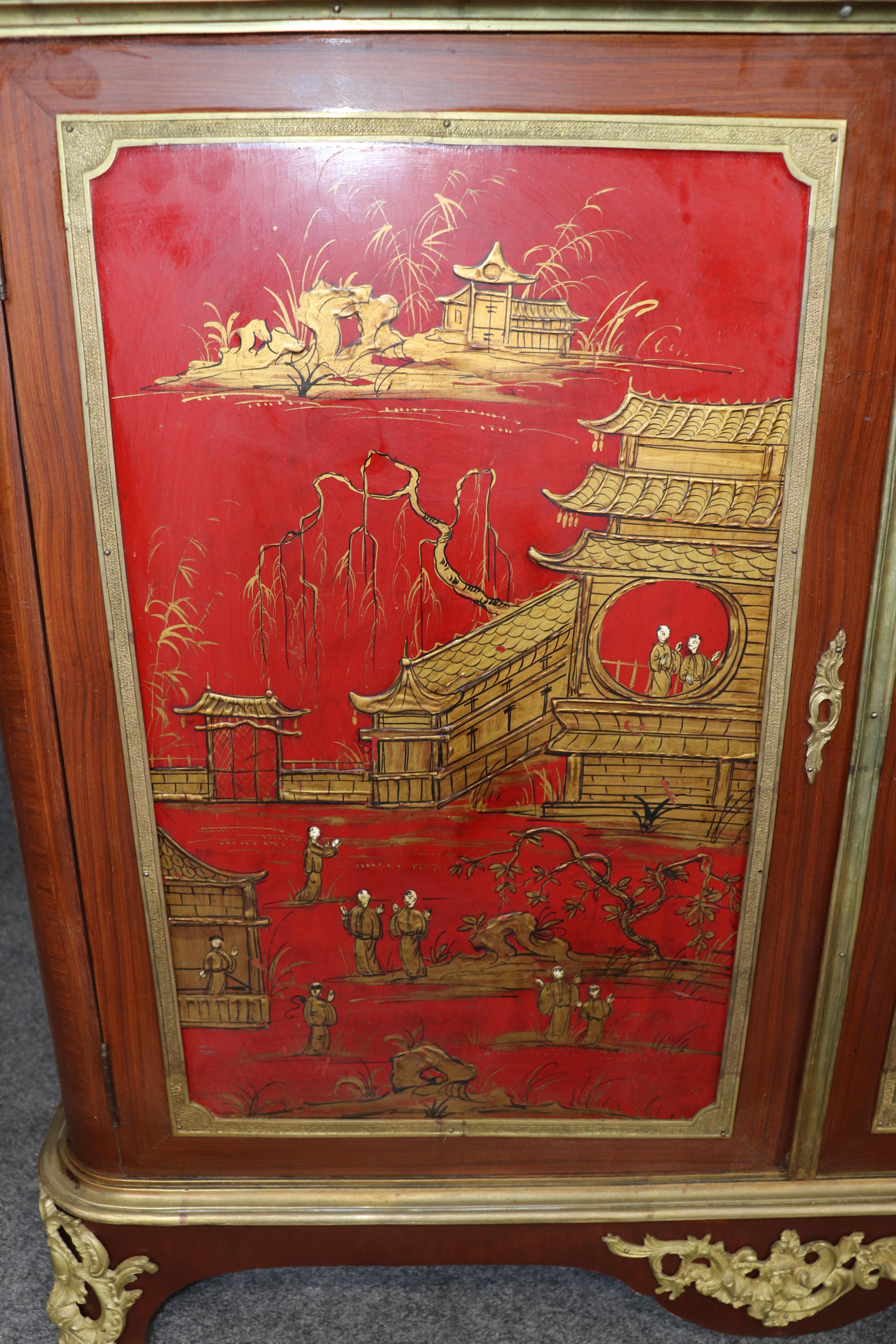Extremely Rare Pair of Large Scale Maison Jansen Chinoiserie Buffets 5