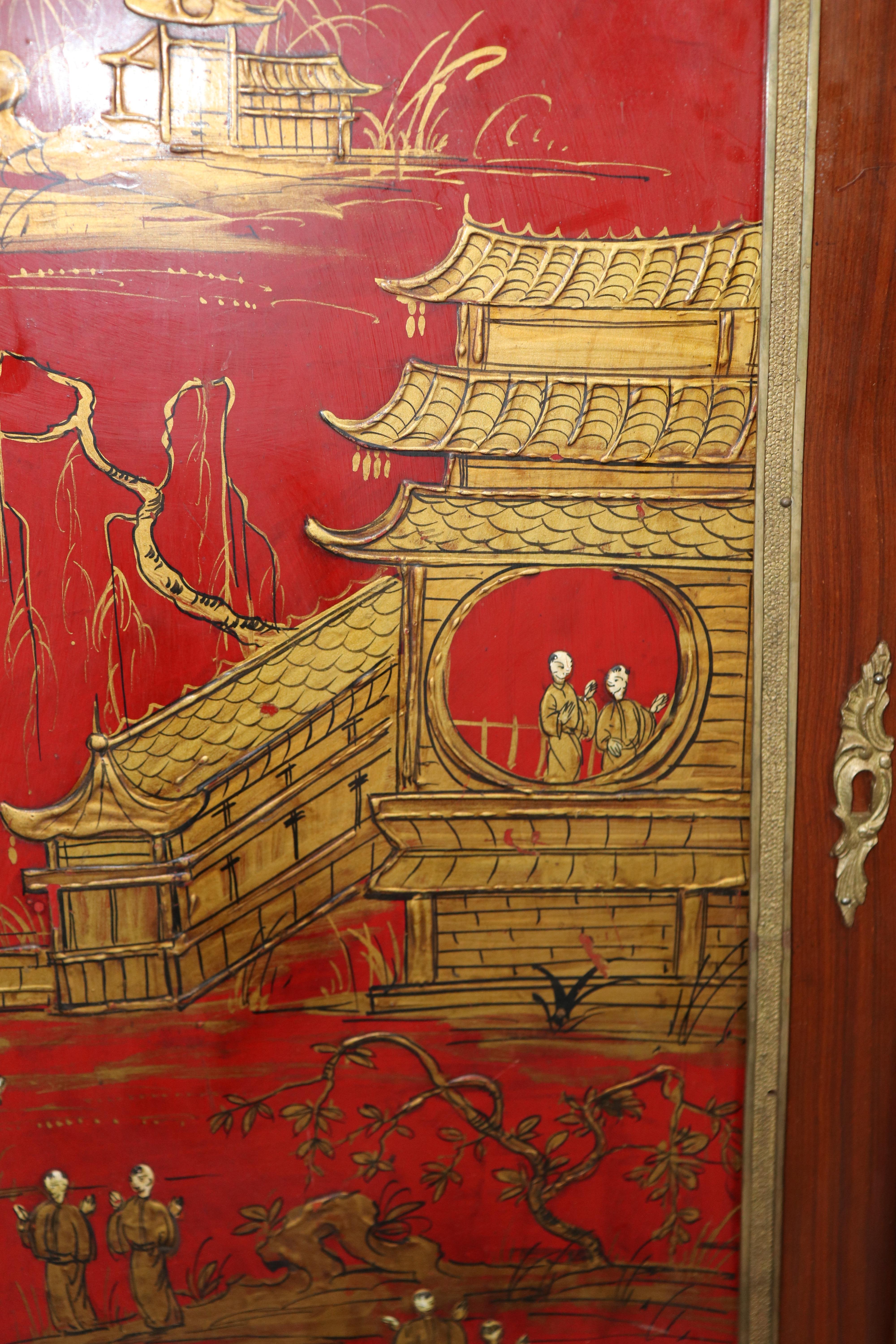 Extremely Rare Pair of Large Scale Maison Jansen Chinoiserie Buffets 6