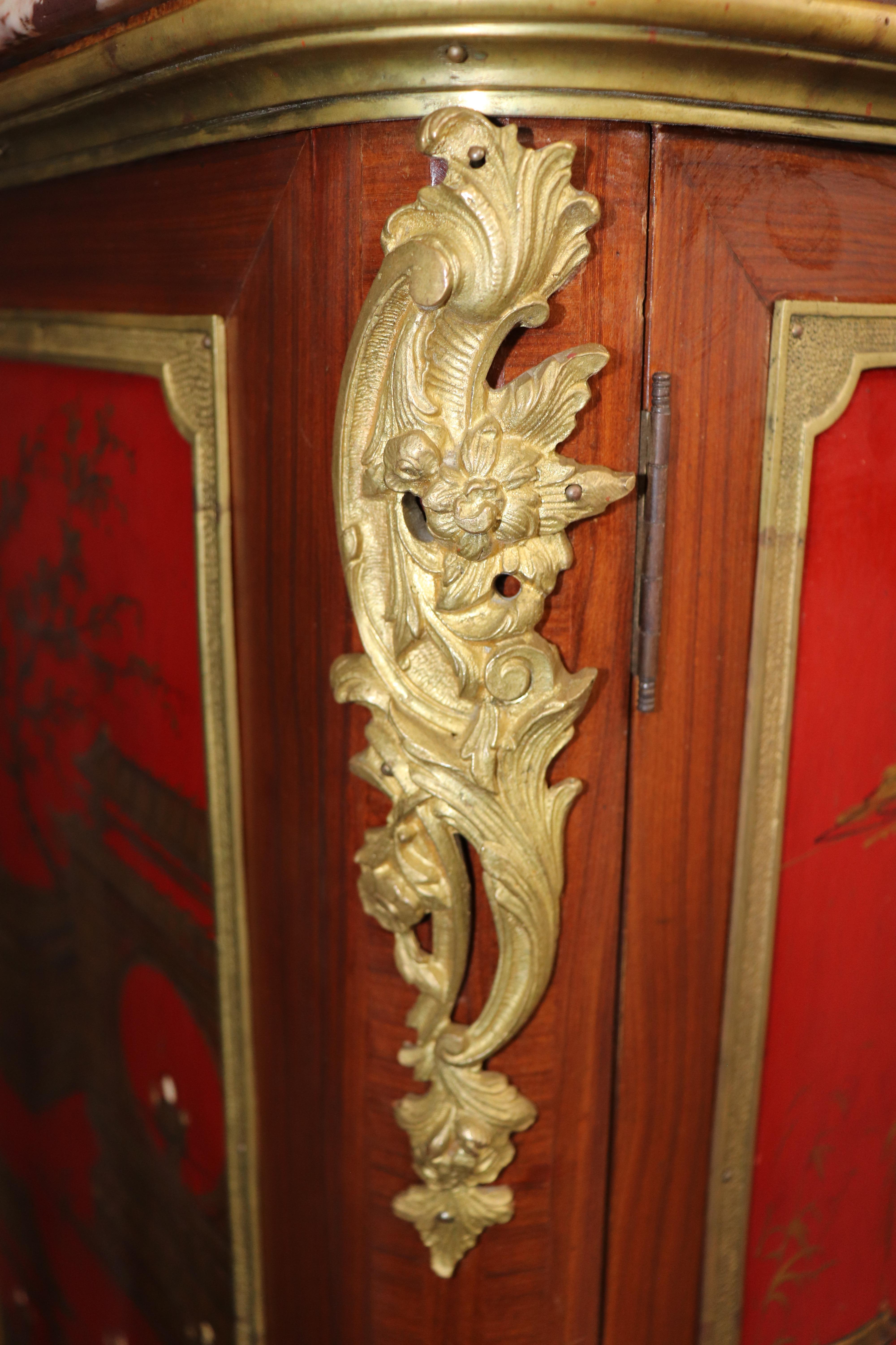 Extremely Rare Pair of Large Scale Maison Jansen Chinoiserie Buffets 1